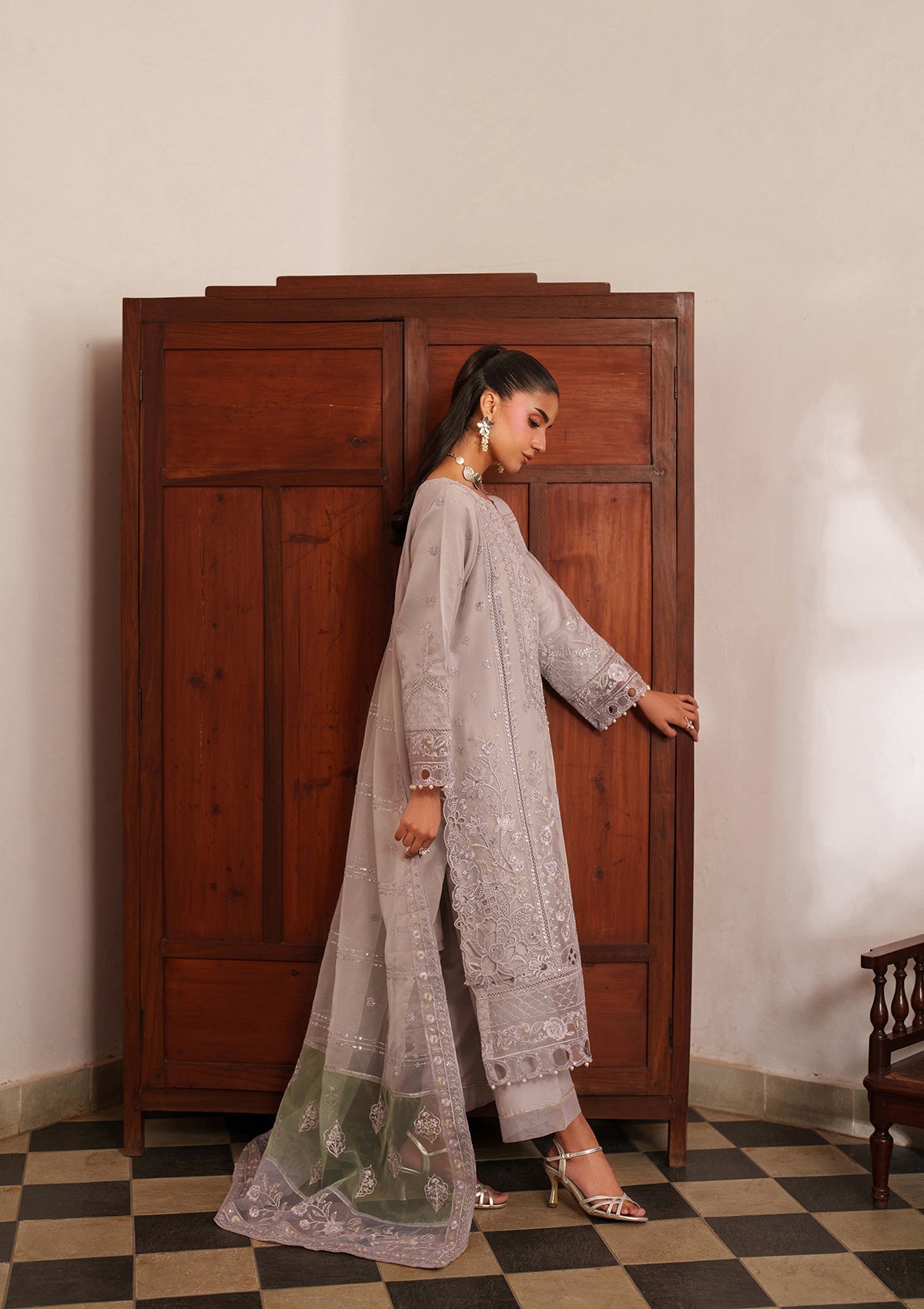 Embroidered Organza BT6537-L-PPR Bin Tayyab