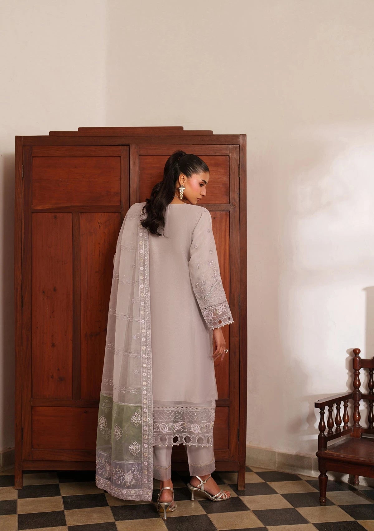 Embroidered Organza BT6537-L-PPR Bin Tayyab