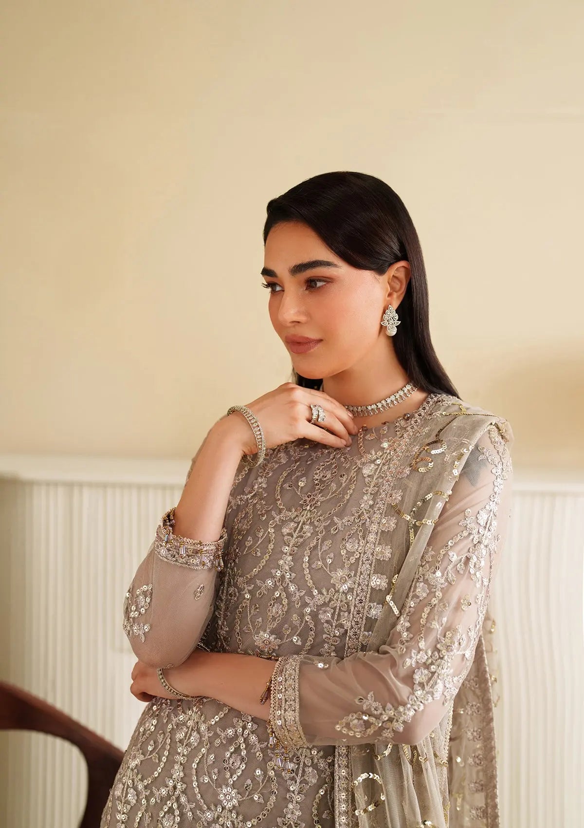 Embroidered Net BT6487-SKN Bin Tayyab