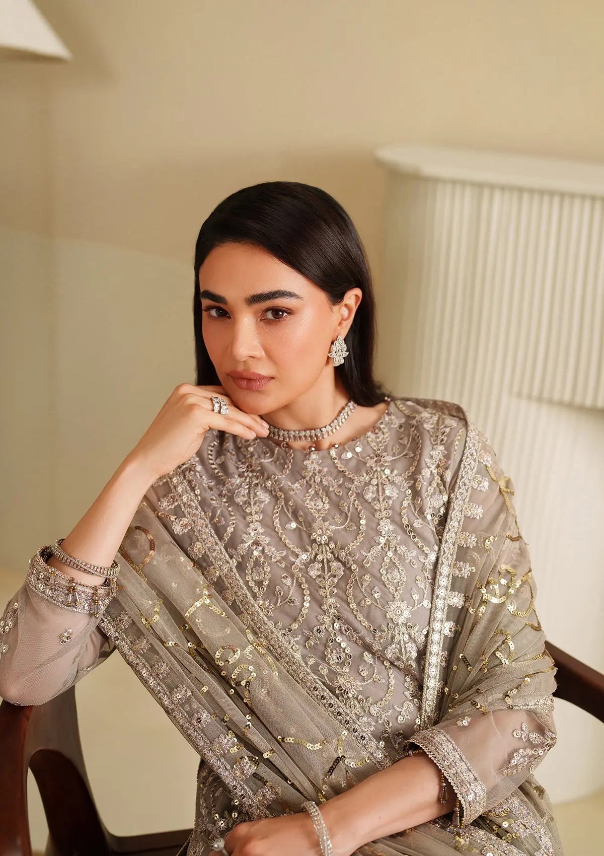 Embroidered Net BT6487-SKN Bin Tayyab