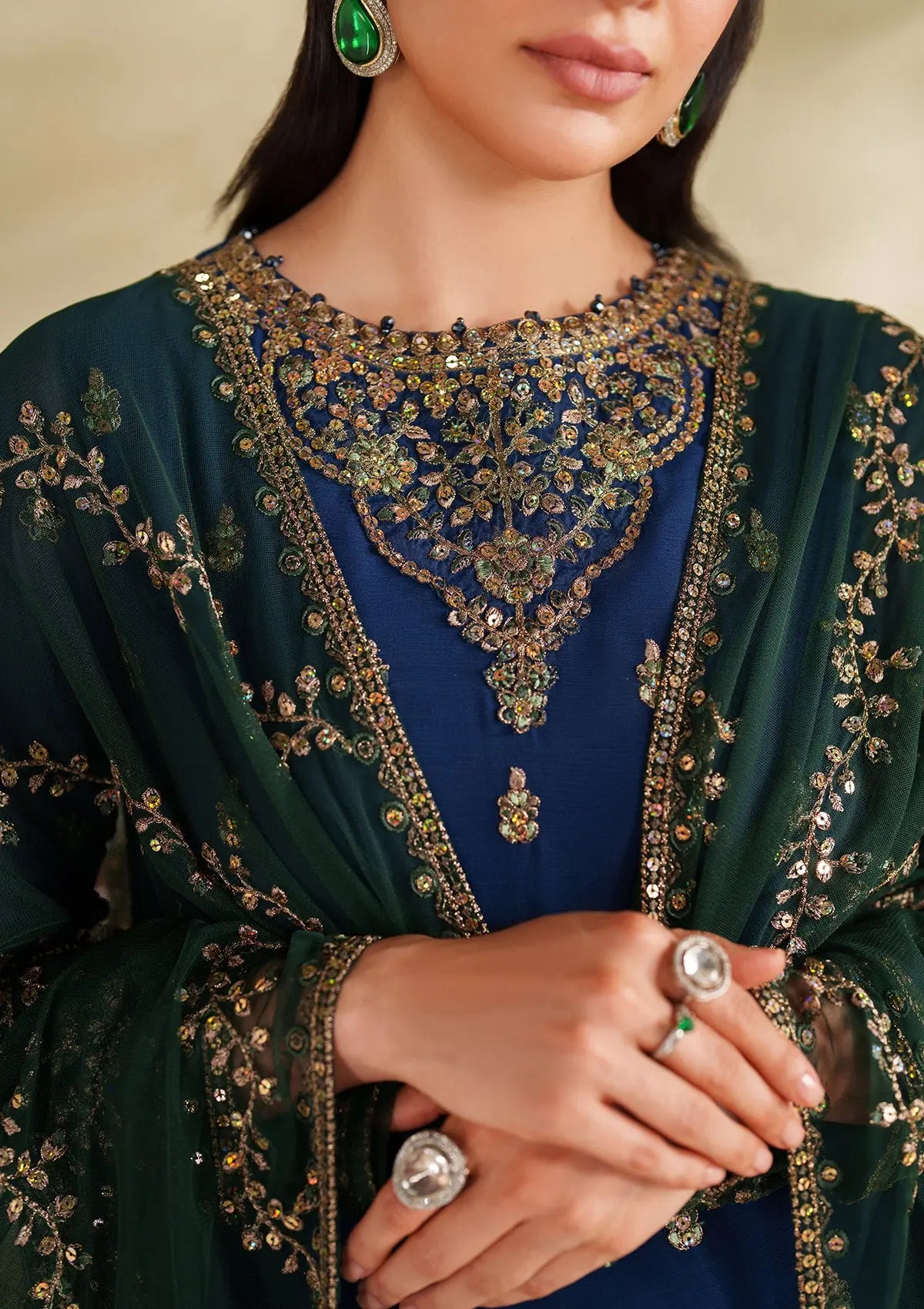 Embroidered Chiffon BT6528-BLU Bin Tayyab