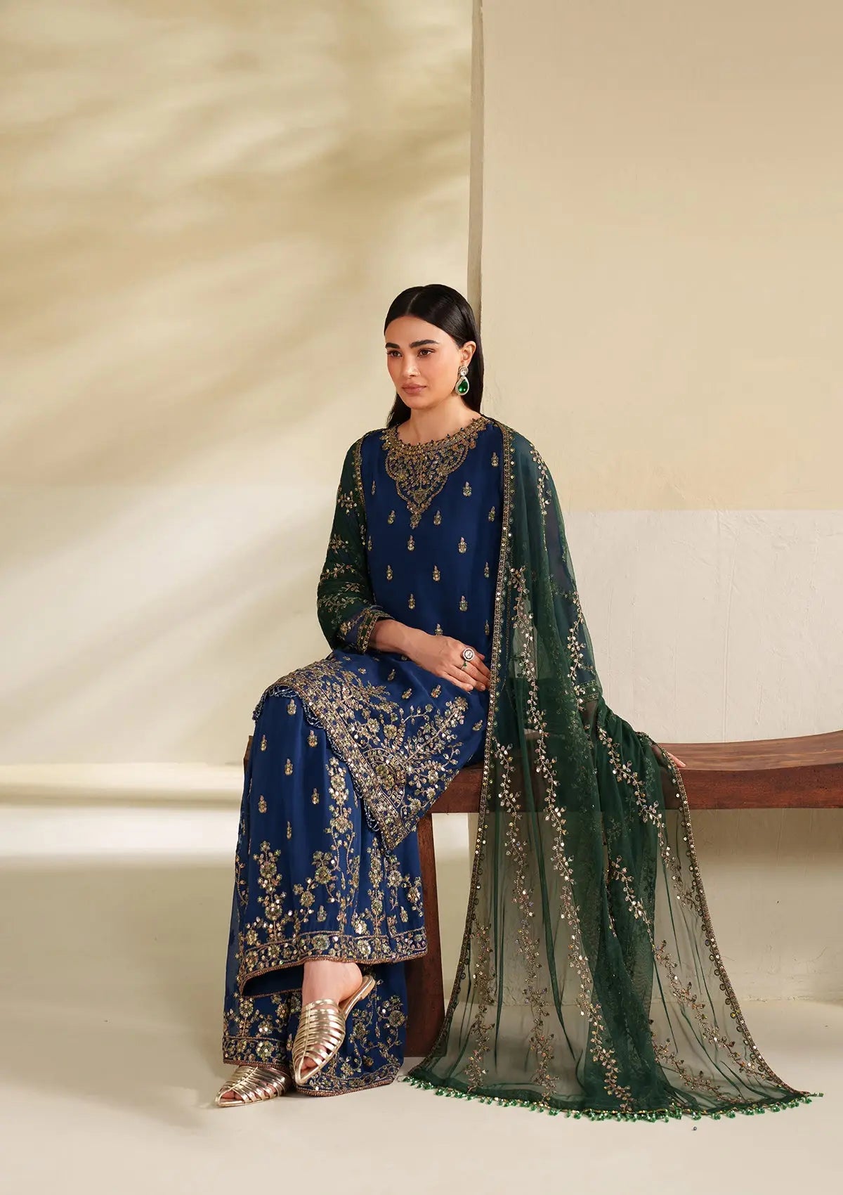 Embroidered Chiffon BT6528-BLU Bin Tayyab