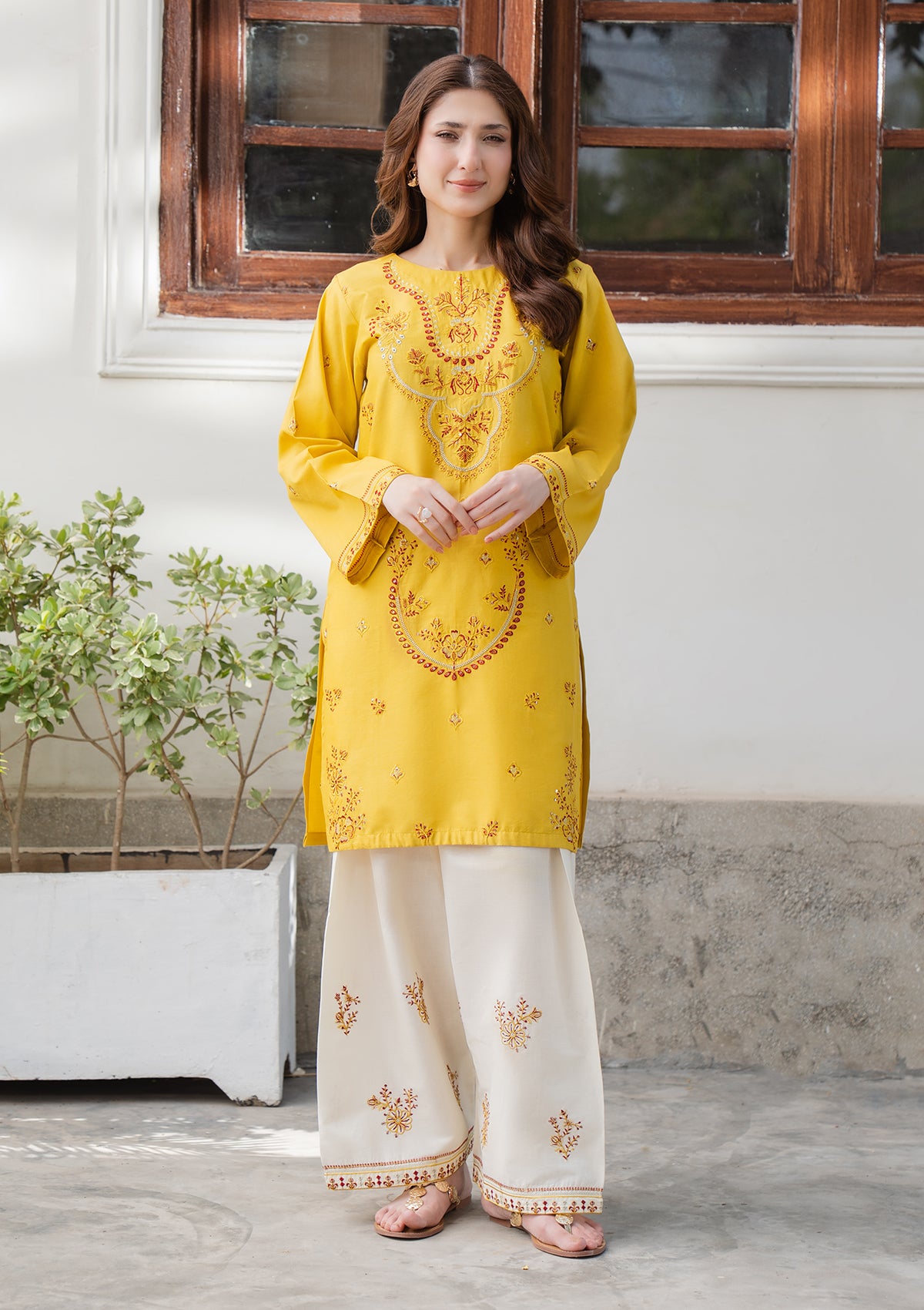 EMBROIDERED COTTON BT006749-YLW