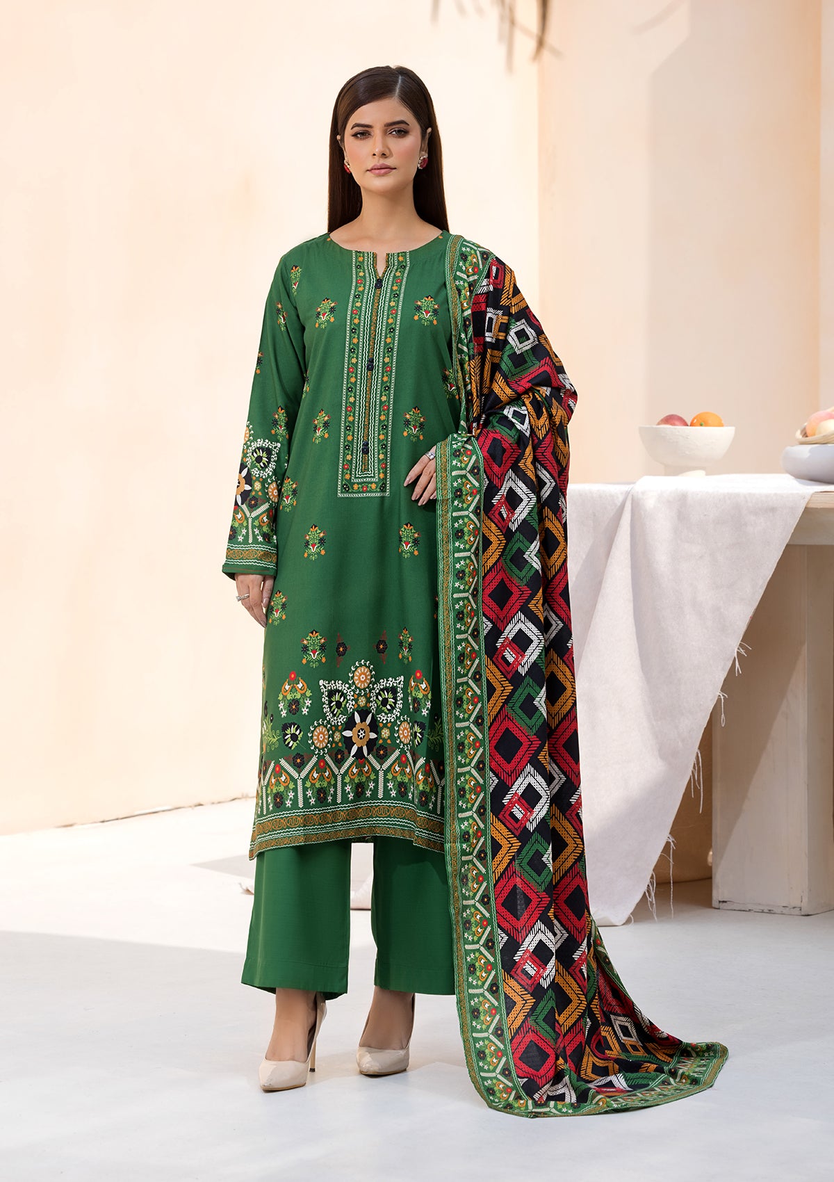 Printed Linen BT6545-GRN