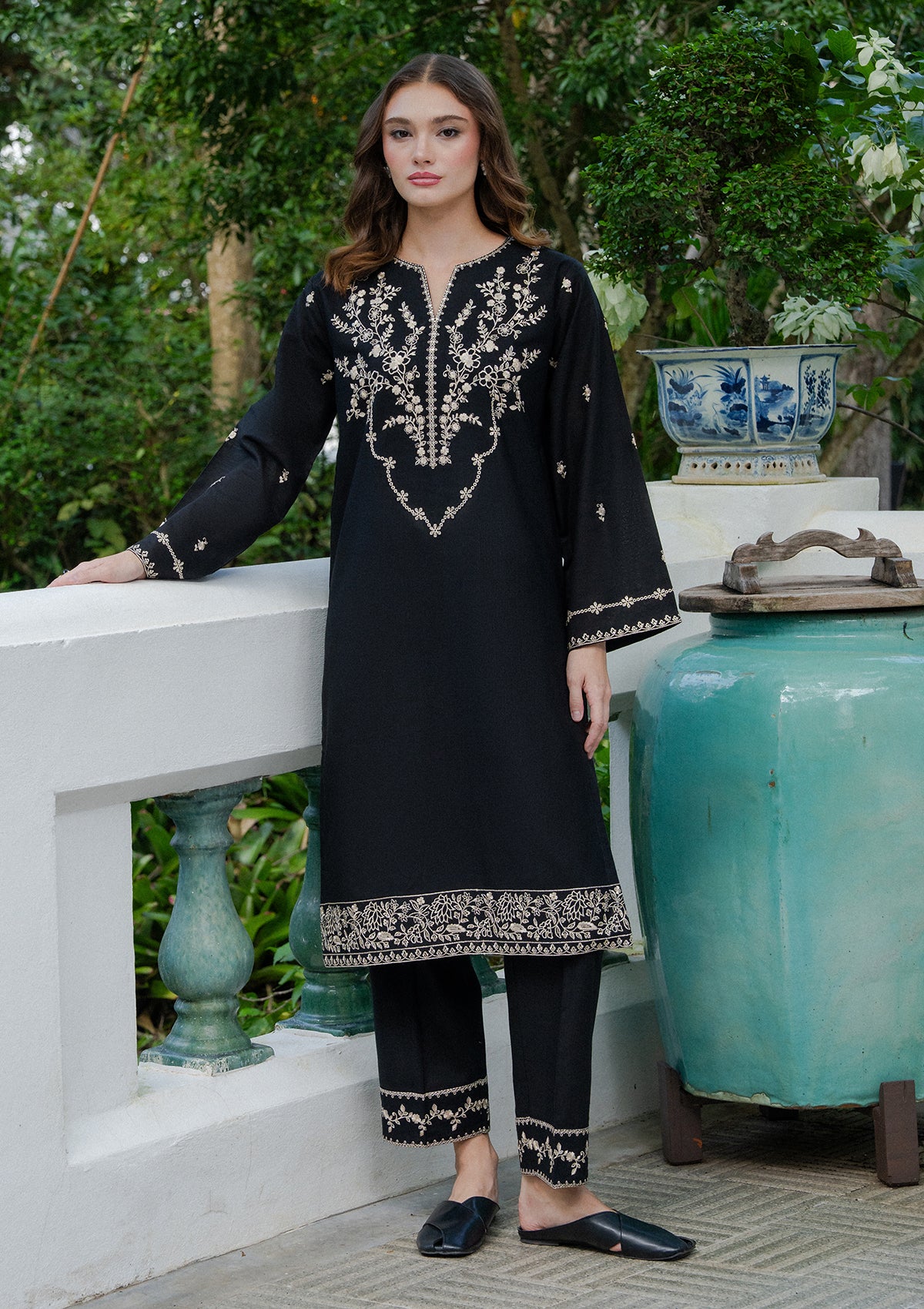 Embroidered Khaddar BT006930-BLK