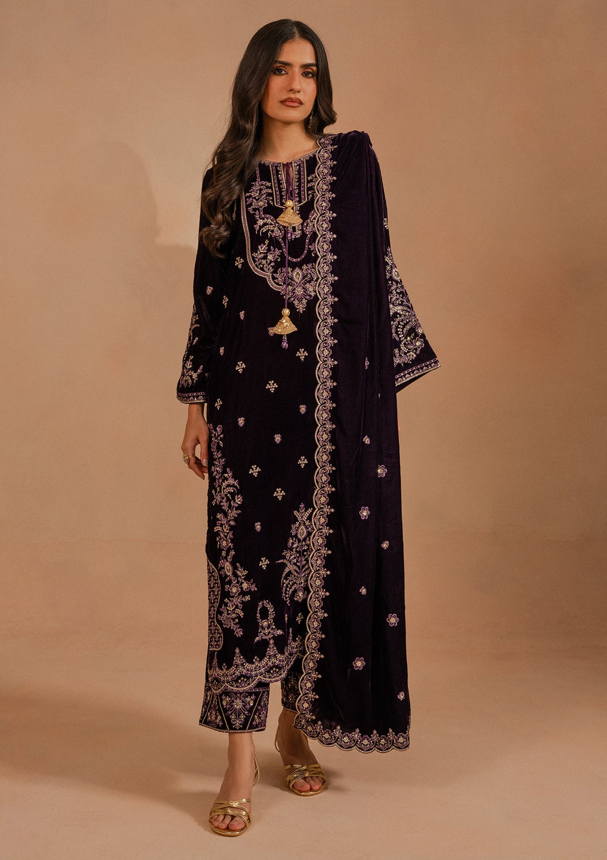 Embroidered Velvet BT007025-PRP