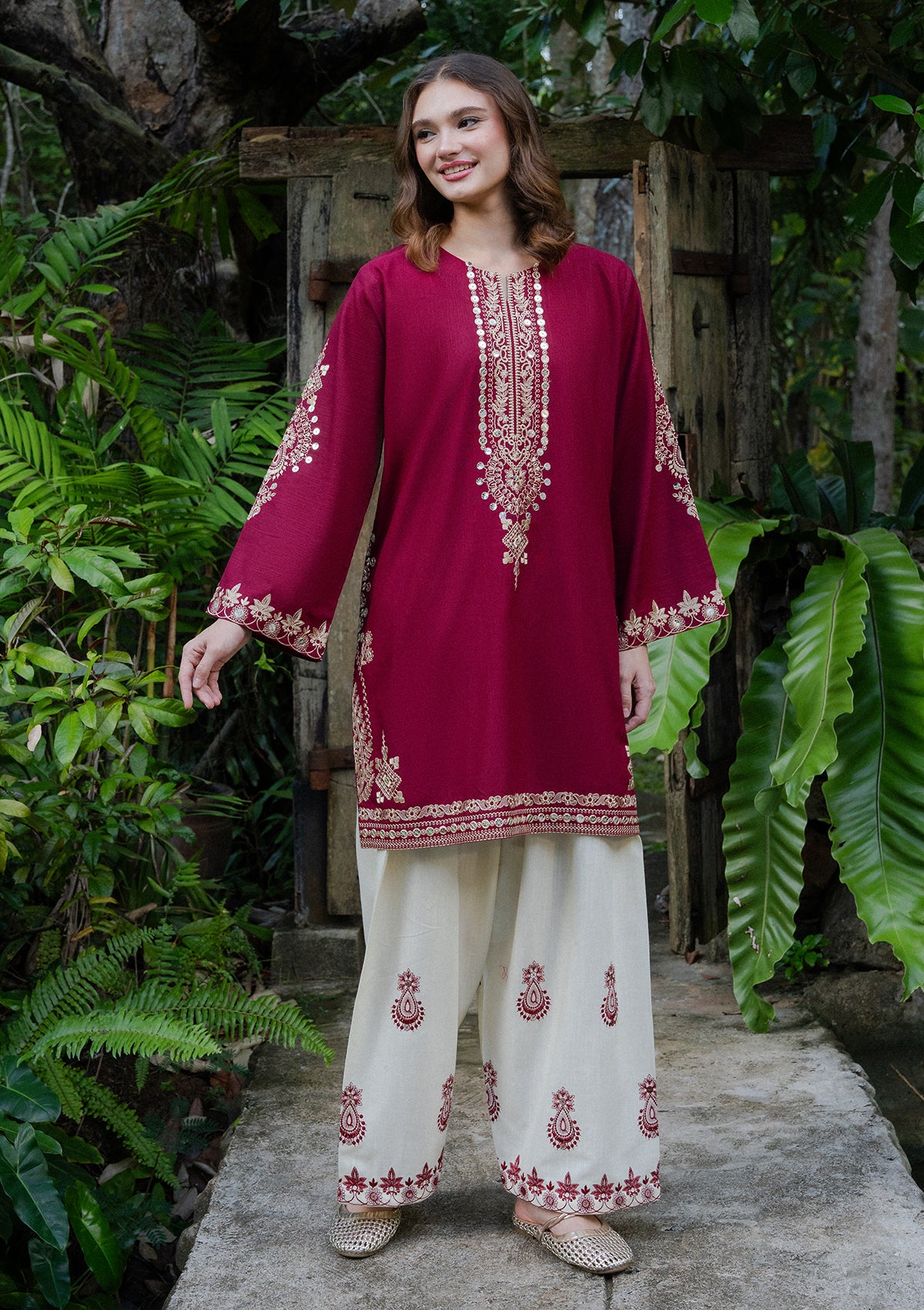 Embroidered Khaddar BT006931-MRN