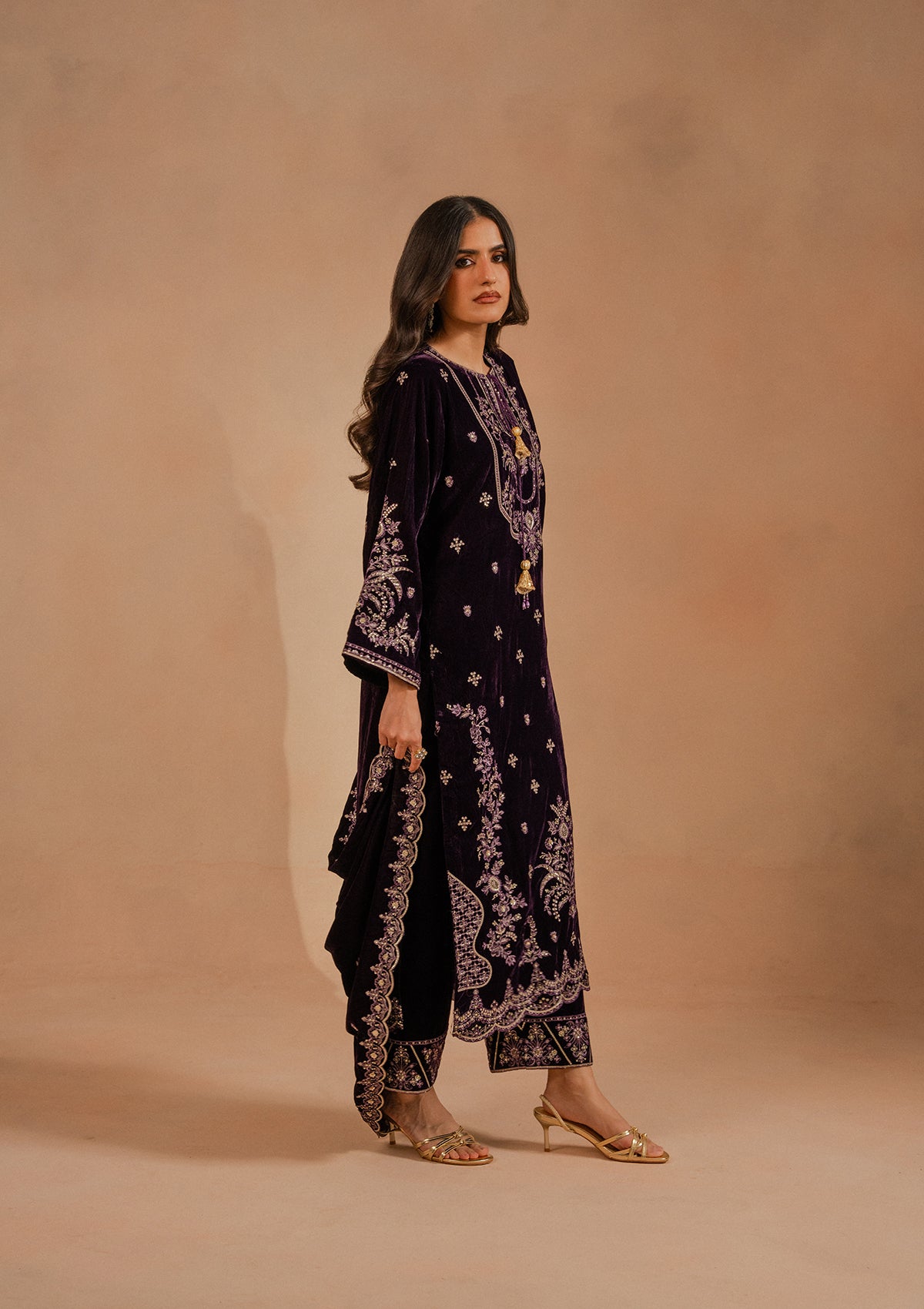 Embroidered Velvet BT007025-PRP