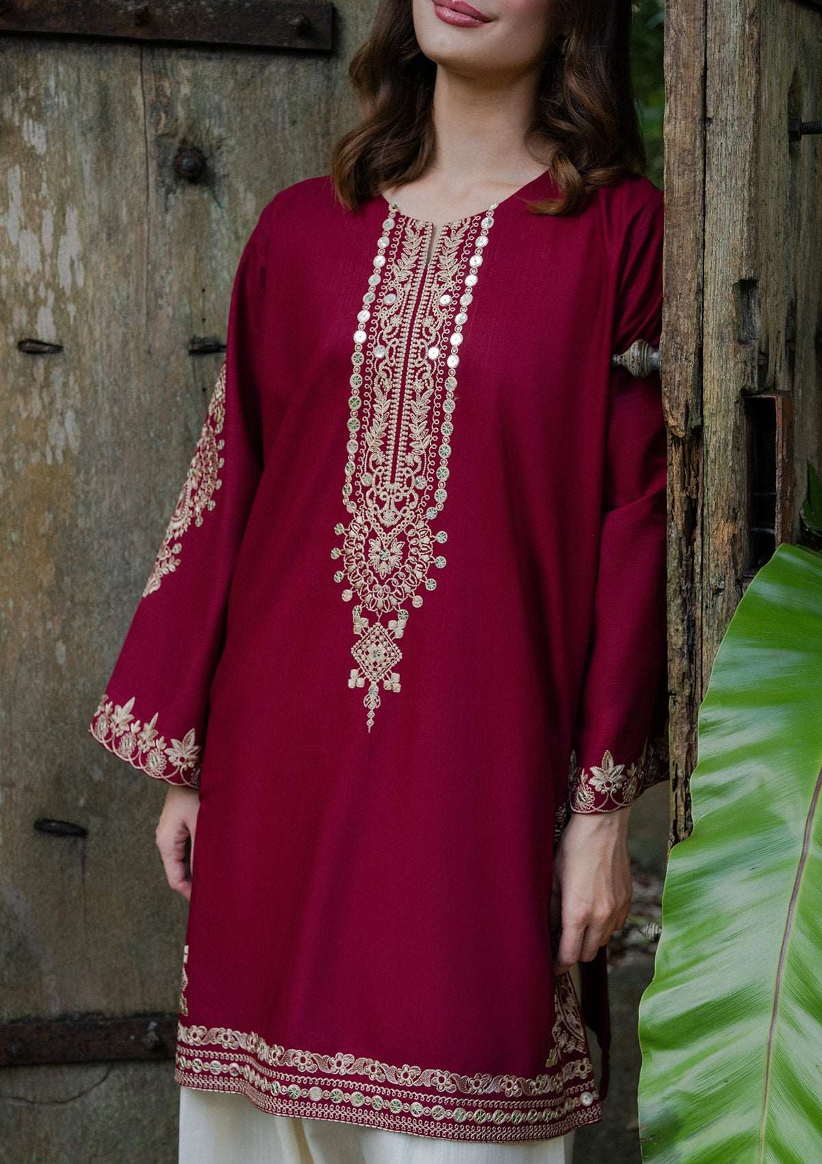 Embroidered Khaddar BT006931-MRN