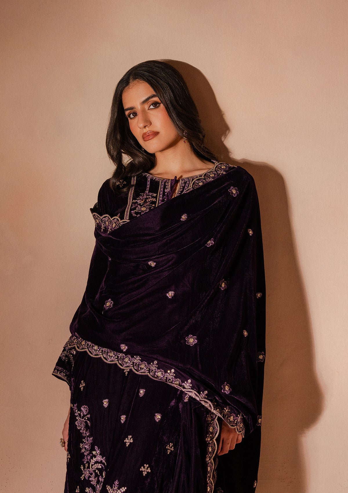 Embroidered Velvet BT007025-PRP