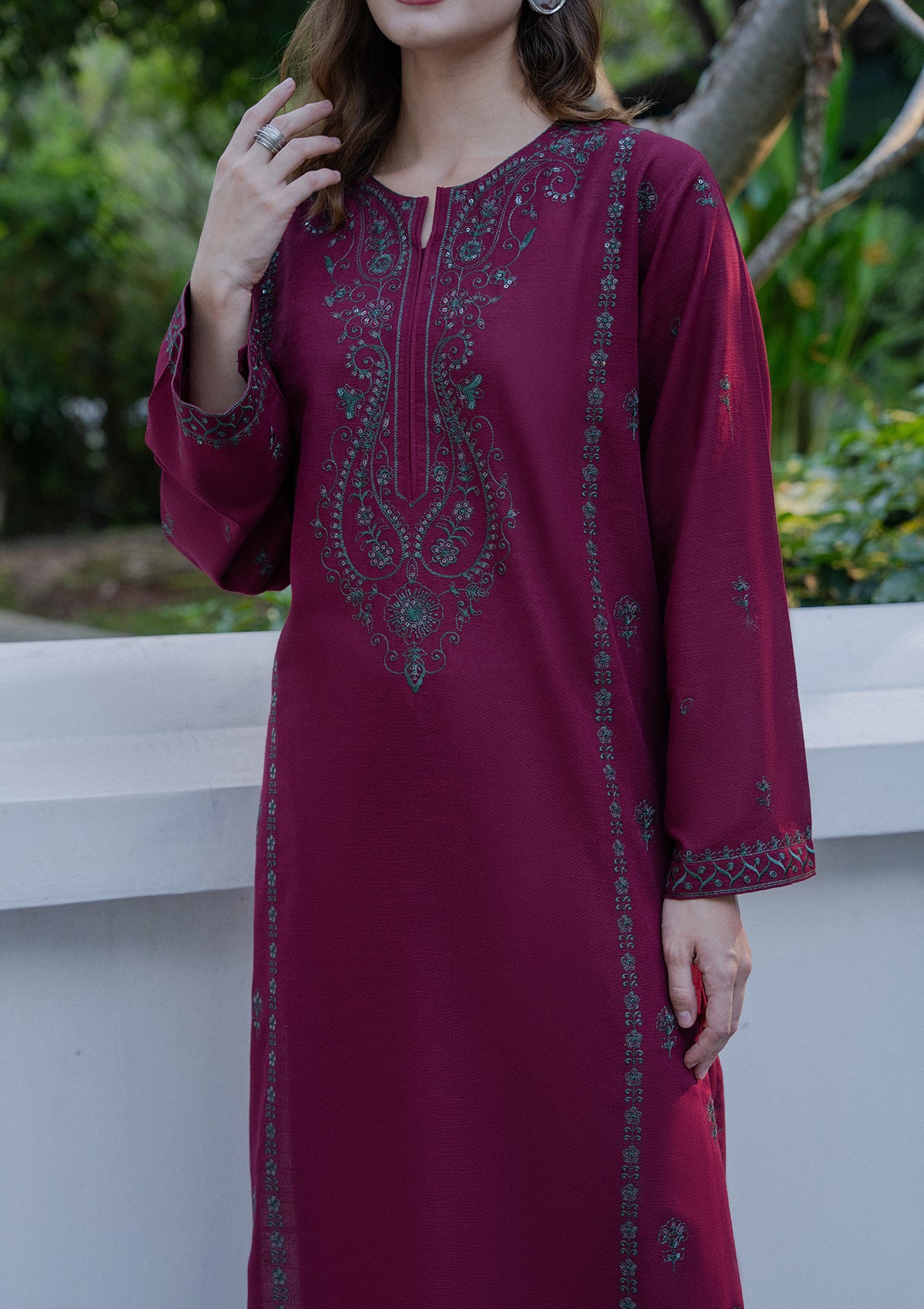 Embroidered Khaddar BT006930-MRN