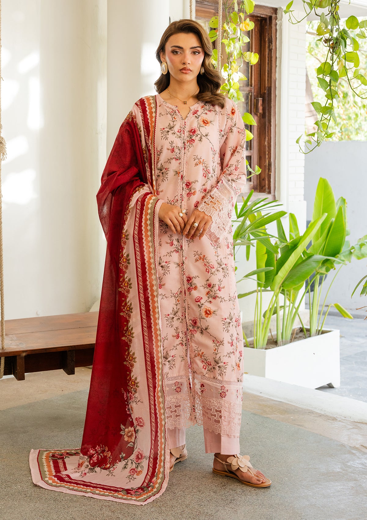 PRINTED EMBROIDERED Lawn BT006887-PNK