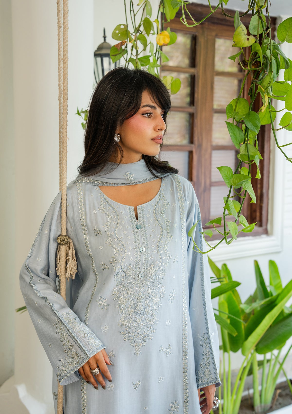 LUXURY Embroidered VISCOSE BT006604-SBL