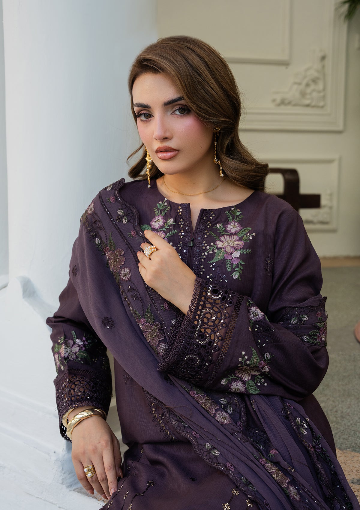 Luxury Embroidered Cotton Viscose BT006889-PRP