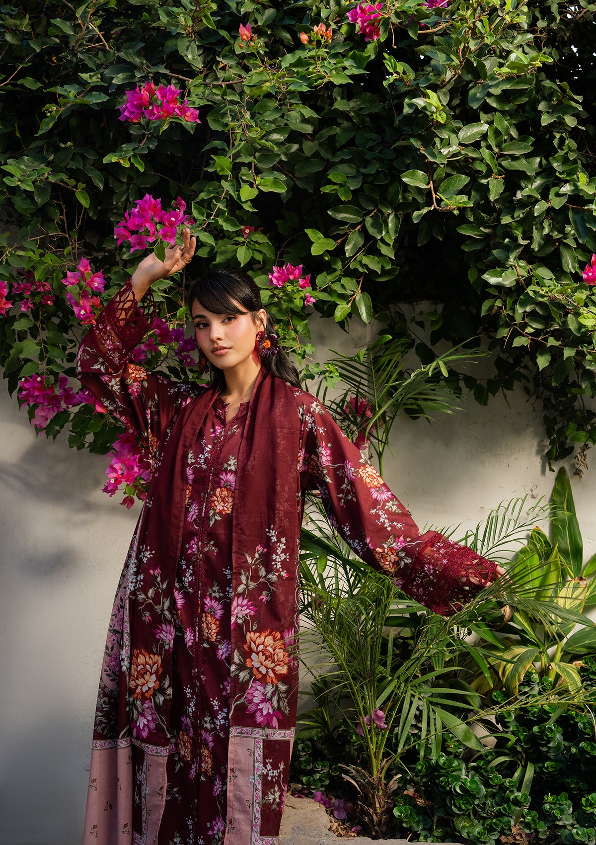 PRINTED EMBROIDERED Lawn BT006887-MRN