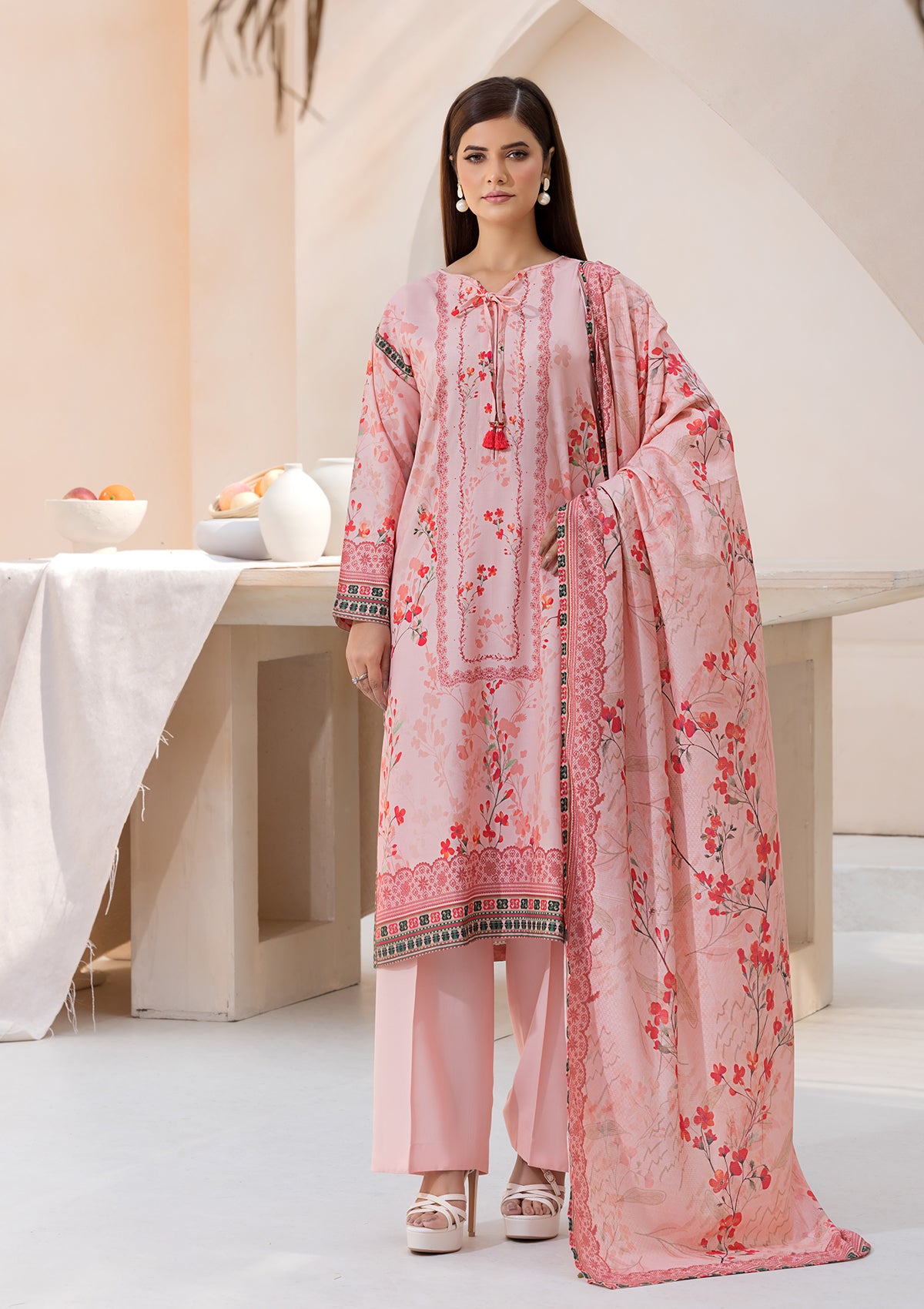 Printed Linen BT6545-PNK