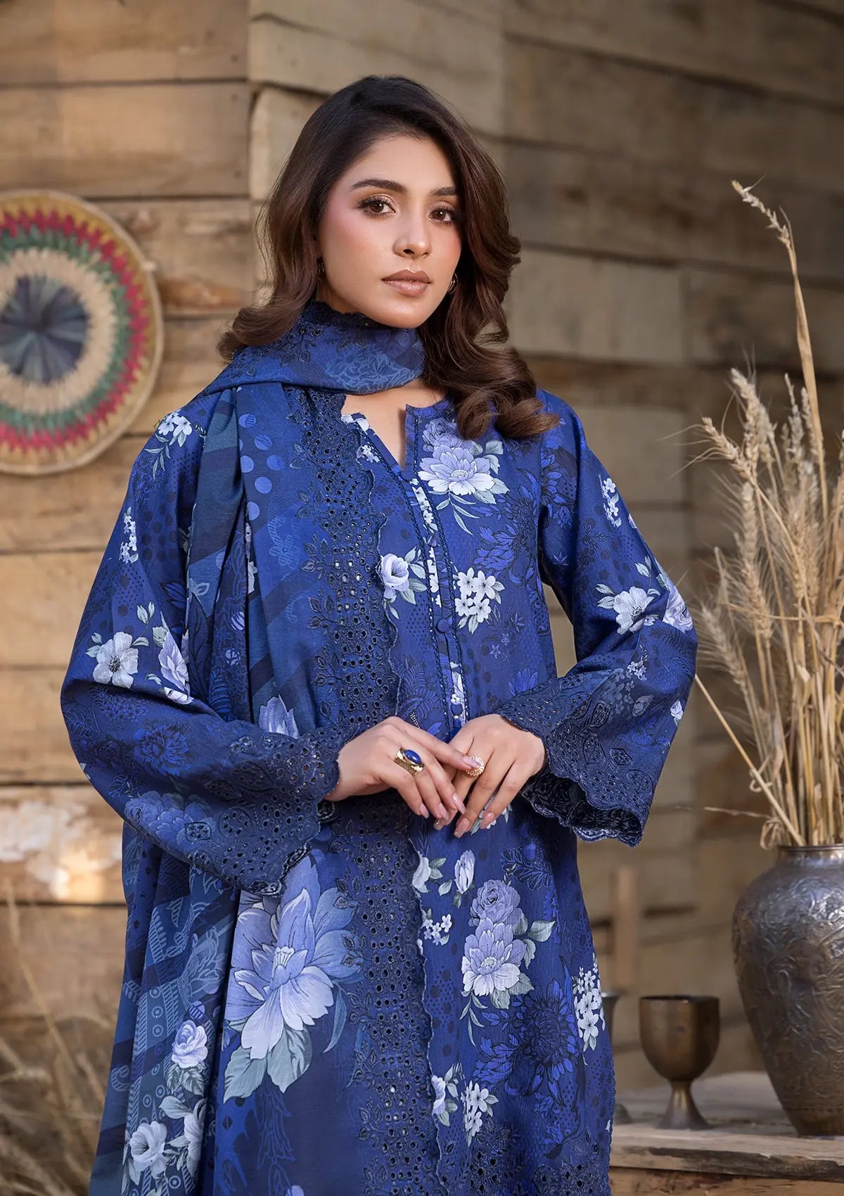 Khaddar (BT116) 3-Piece Stitch Suit Blue Bin Tayyab