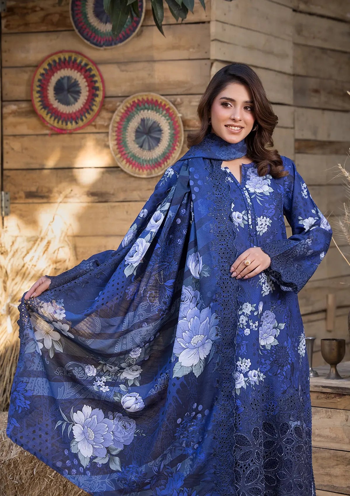 Khaddar (BT116) 3-Piece Stitch Suit Blue Bin Tayyab