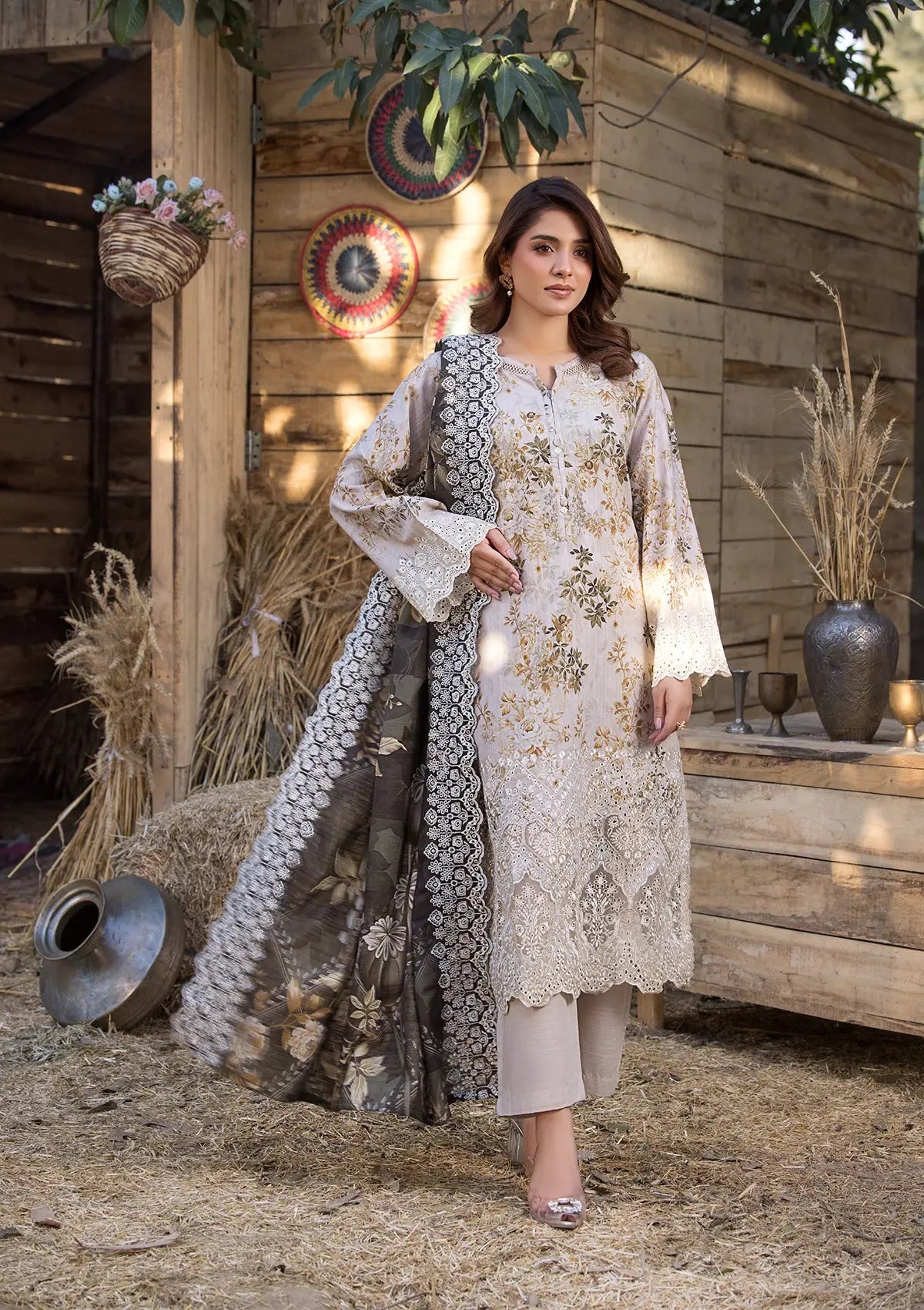 EMBROIDERED KHADDAR BT118-SKN Bin Tayyab