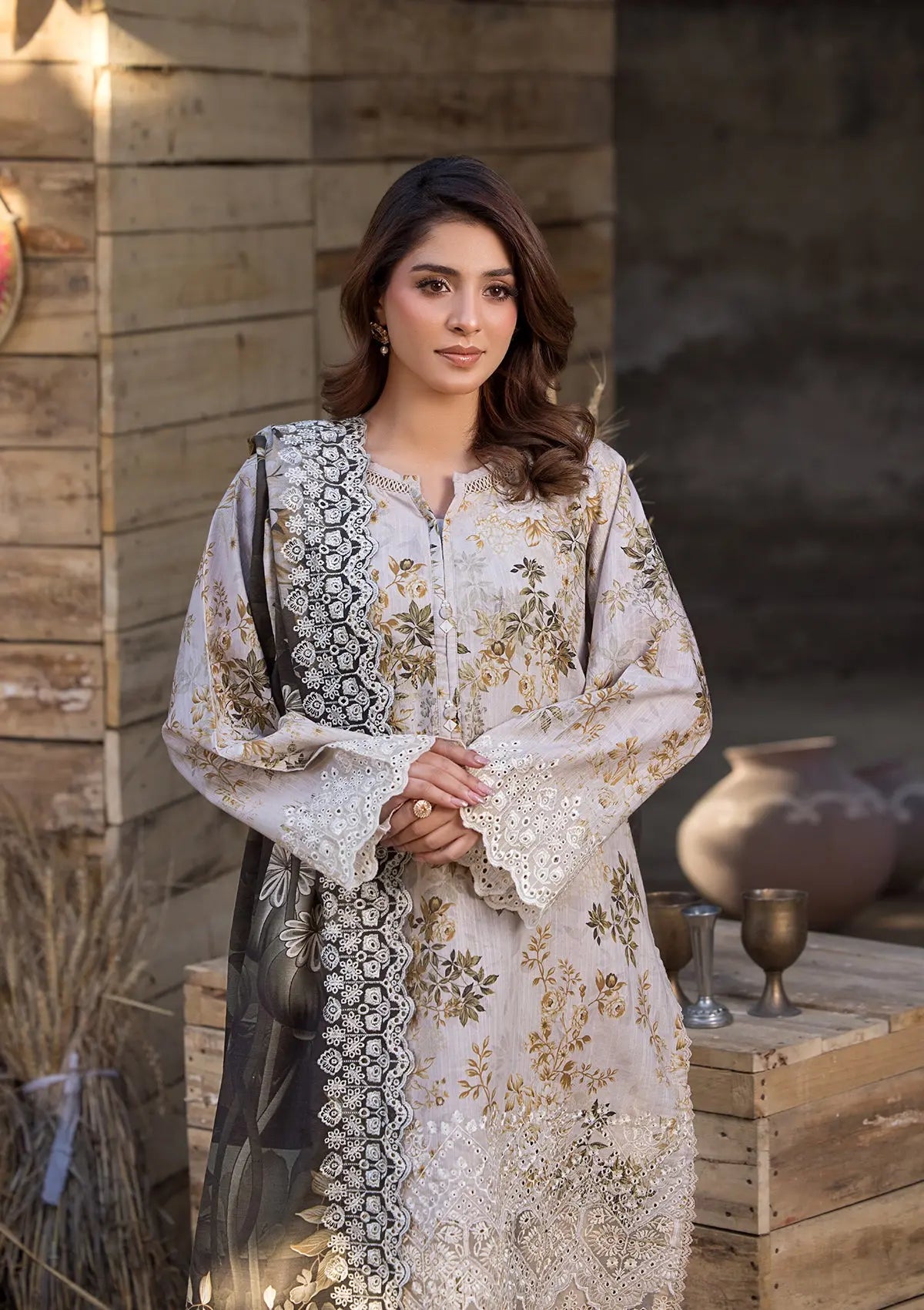 EMBROIDERED KHADDAR BT118-SKN Bin Tayyab