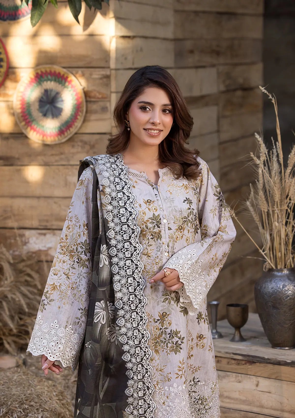 EMBROIDERED KHADDAR BT118-SKN Bin Tayyab