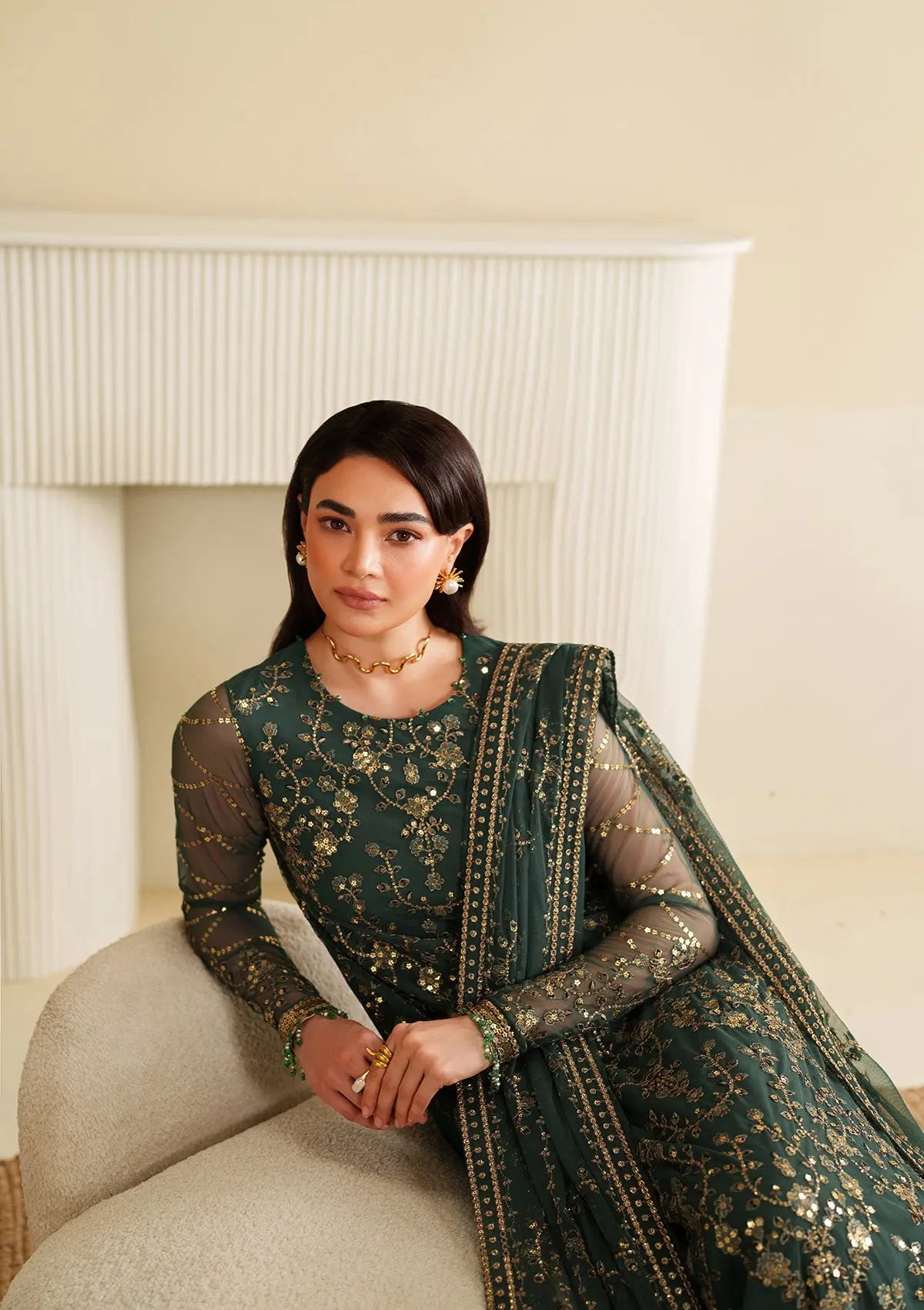 Embroidered Net BT6488-GRN Bin Tayyab