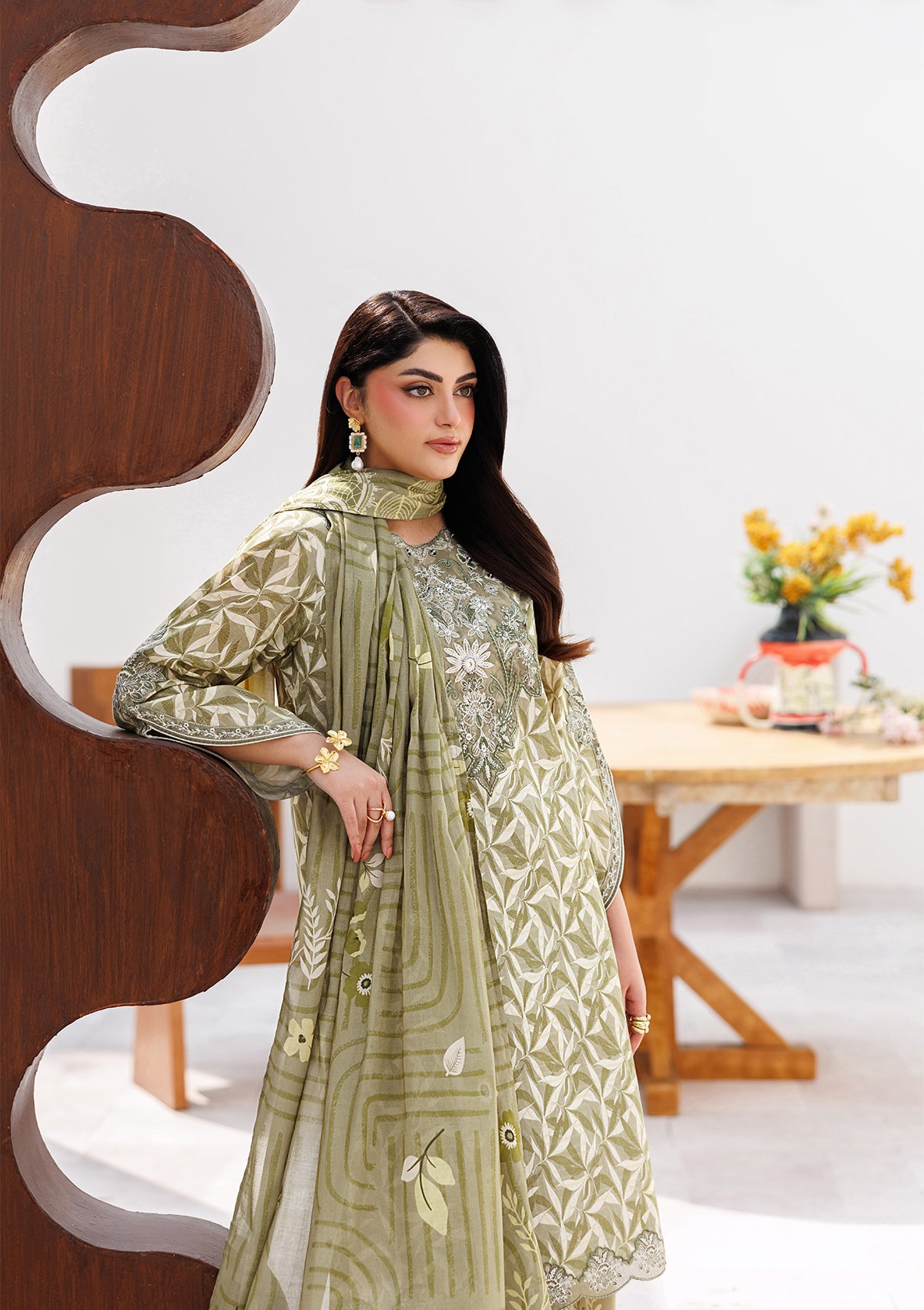 PRINTED EMB LAWN BT006810-OLV