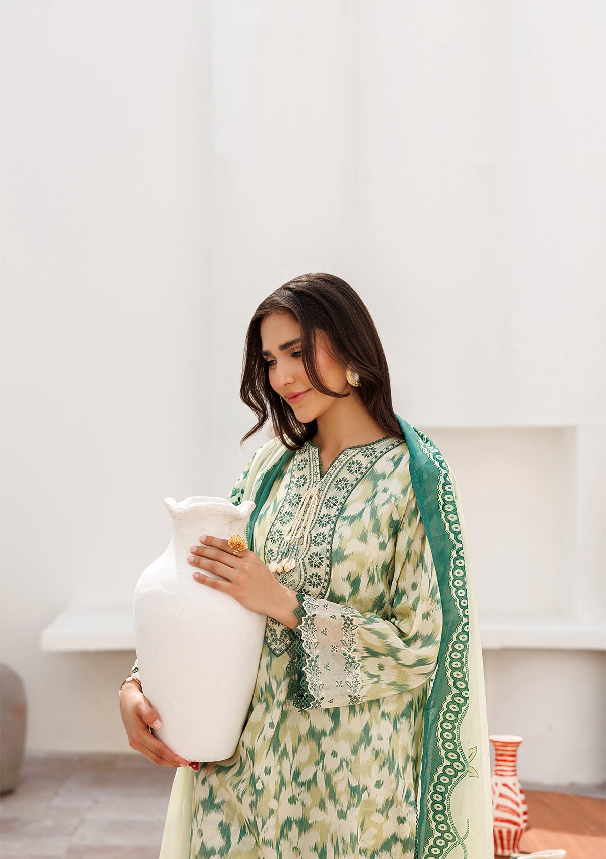 PRINTED EMB LAWN BT006810-LGR