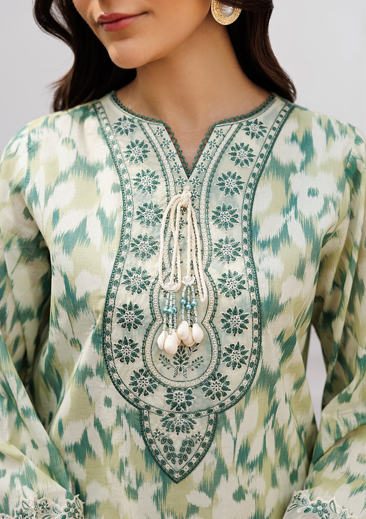 PRINTED EMB LAWN BT006810-LGR