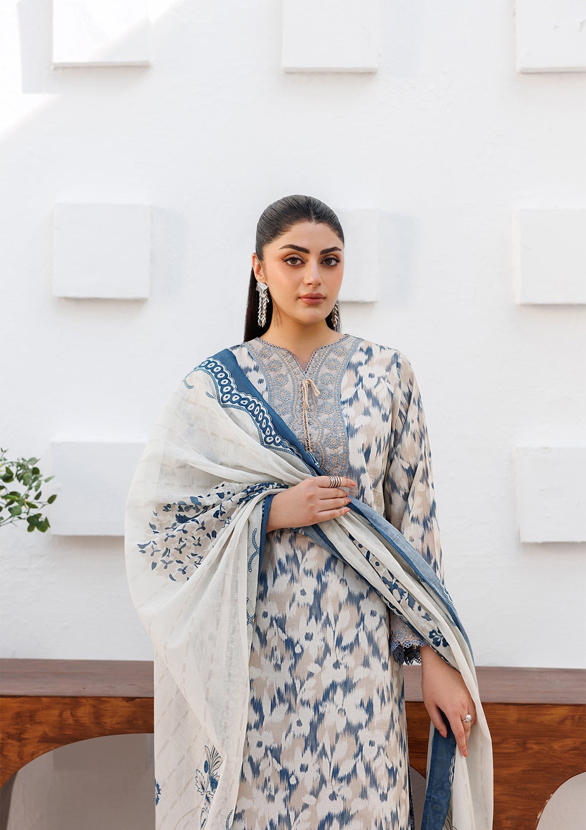 PRINTED EMB LAWN BT006810-SNB