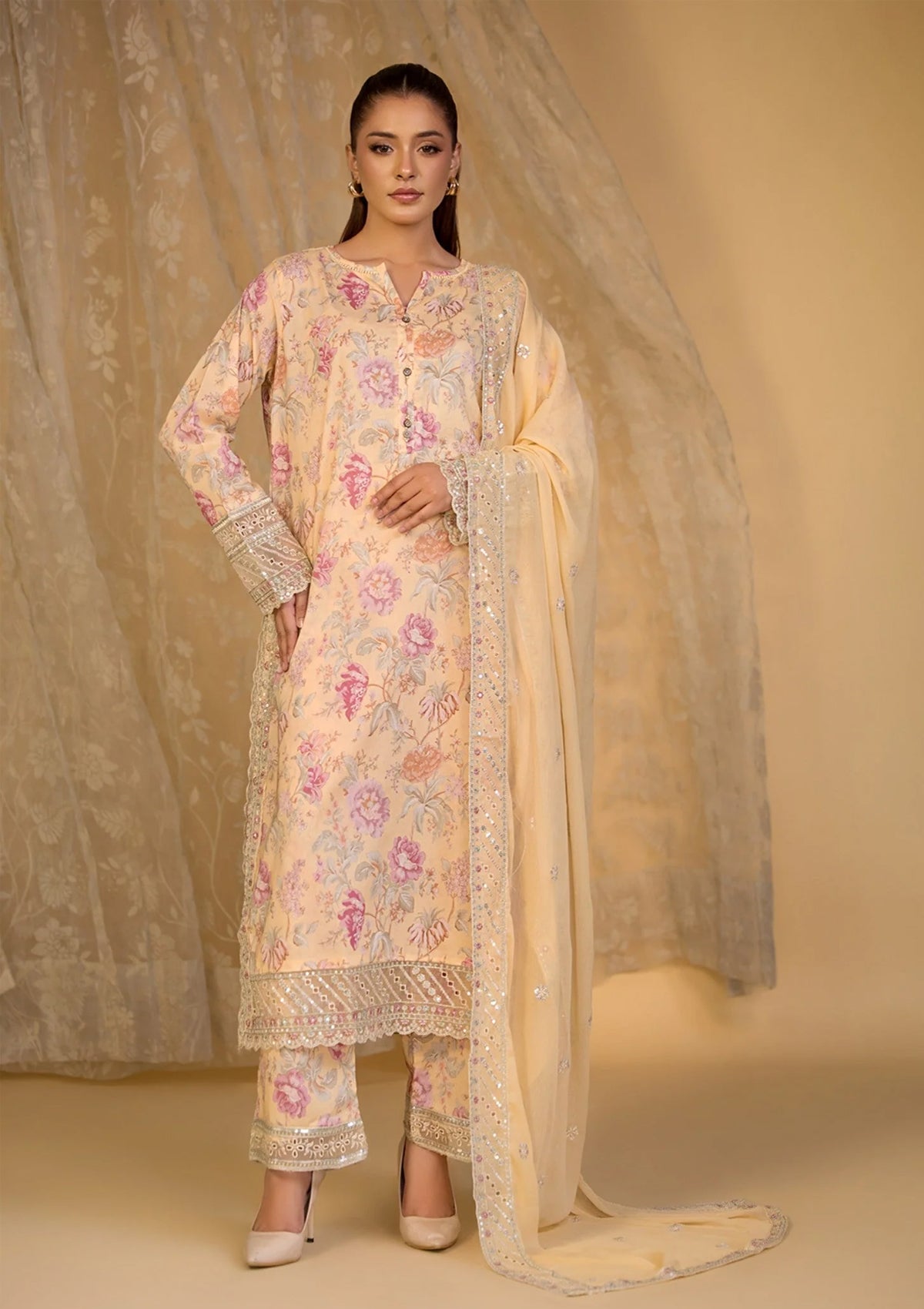 Embroidered Lawn (BT006285-YLO)