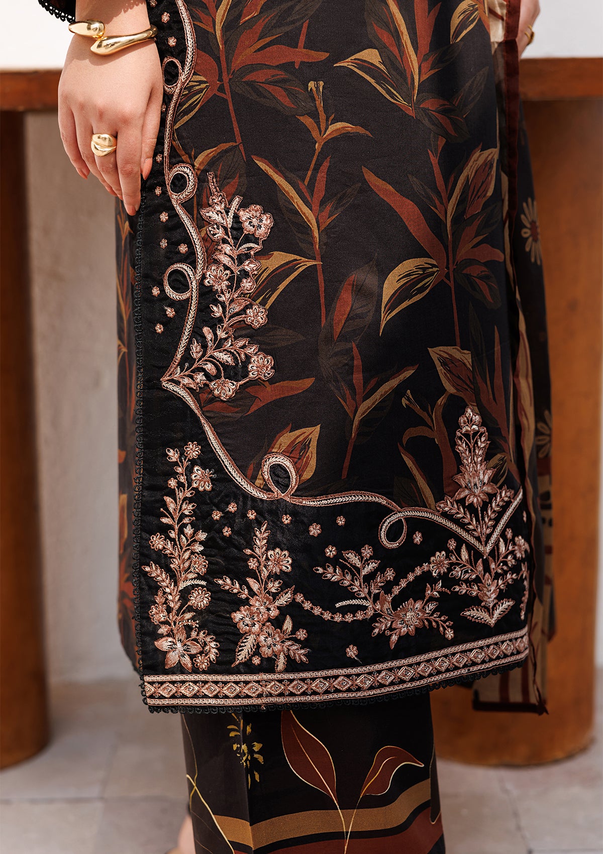 PRINTED EMB LAWN BT006810-BKB