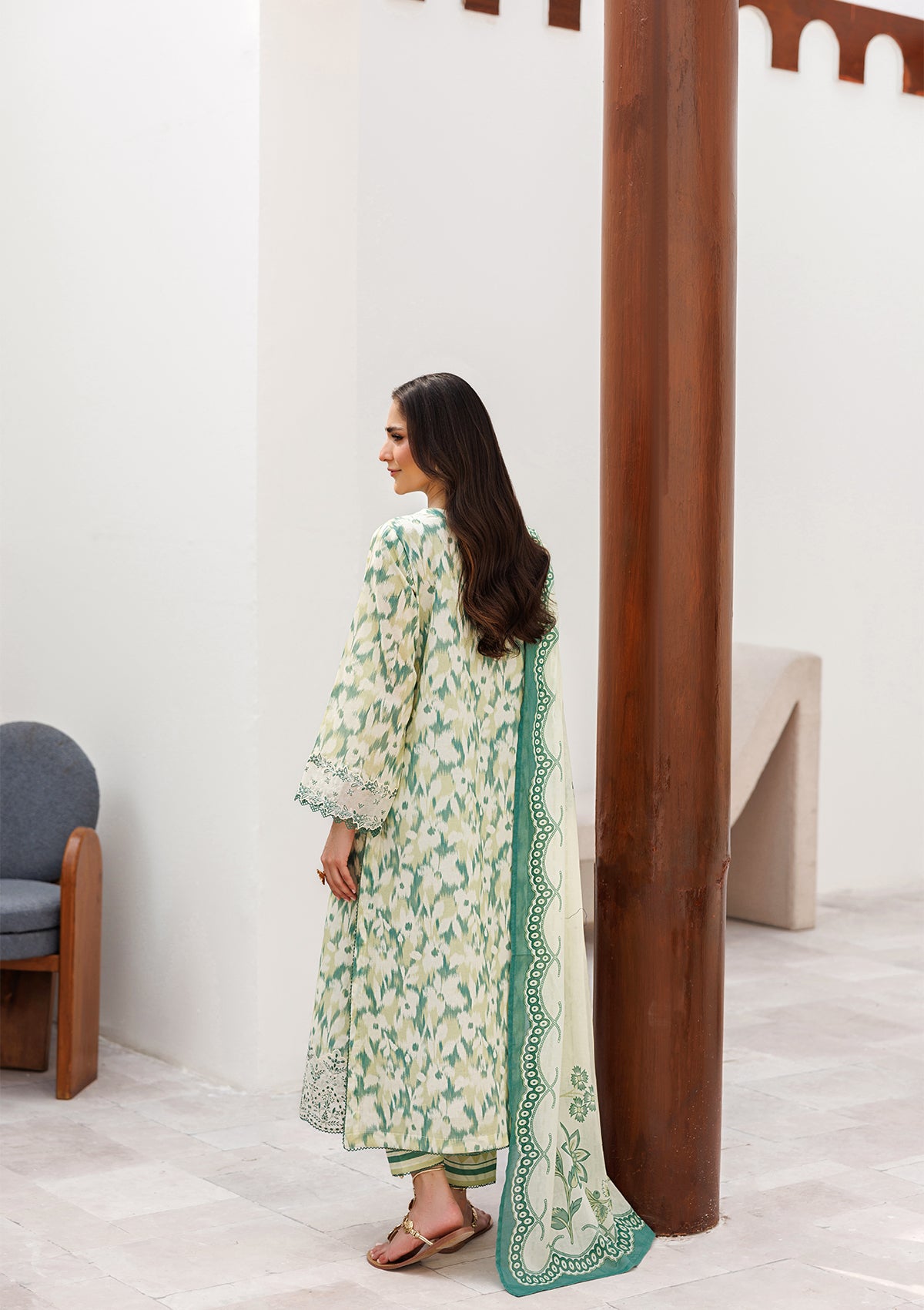 PRINTED EMB LAWN BT006810-LGR