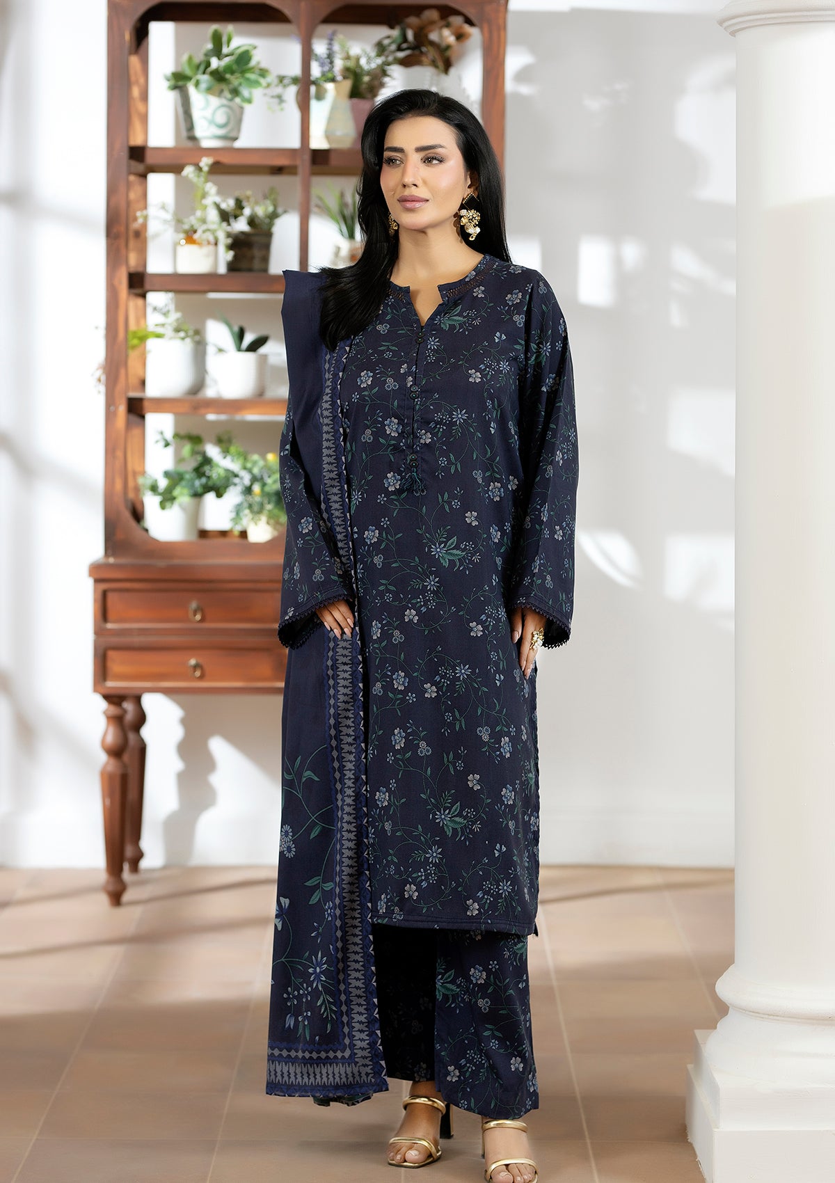 Printed Dhanak BT006605-BLU