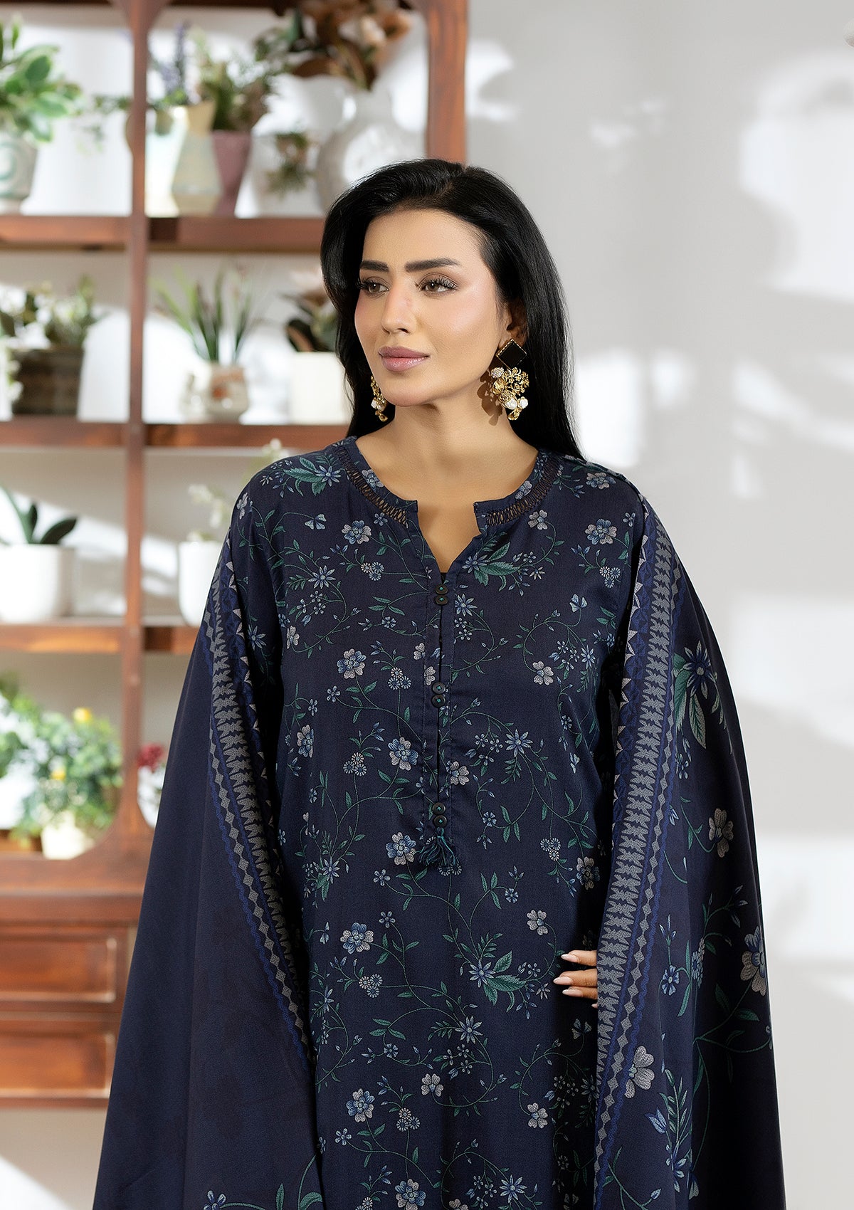 Printed Dhanak BT006605-BLU