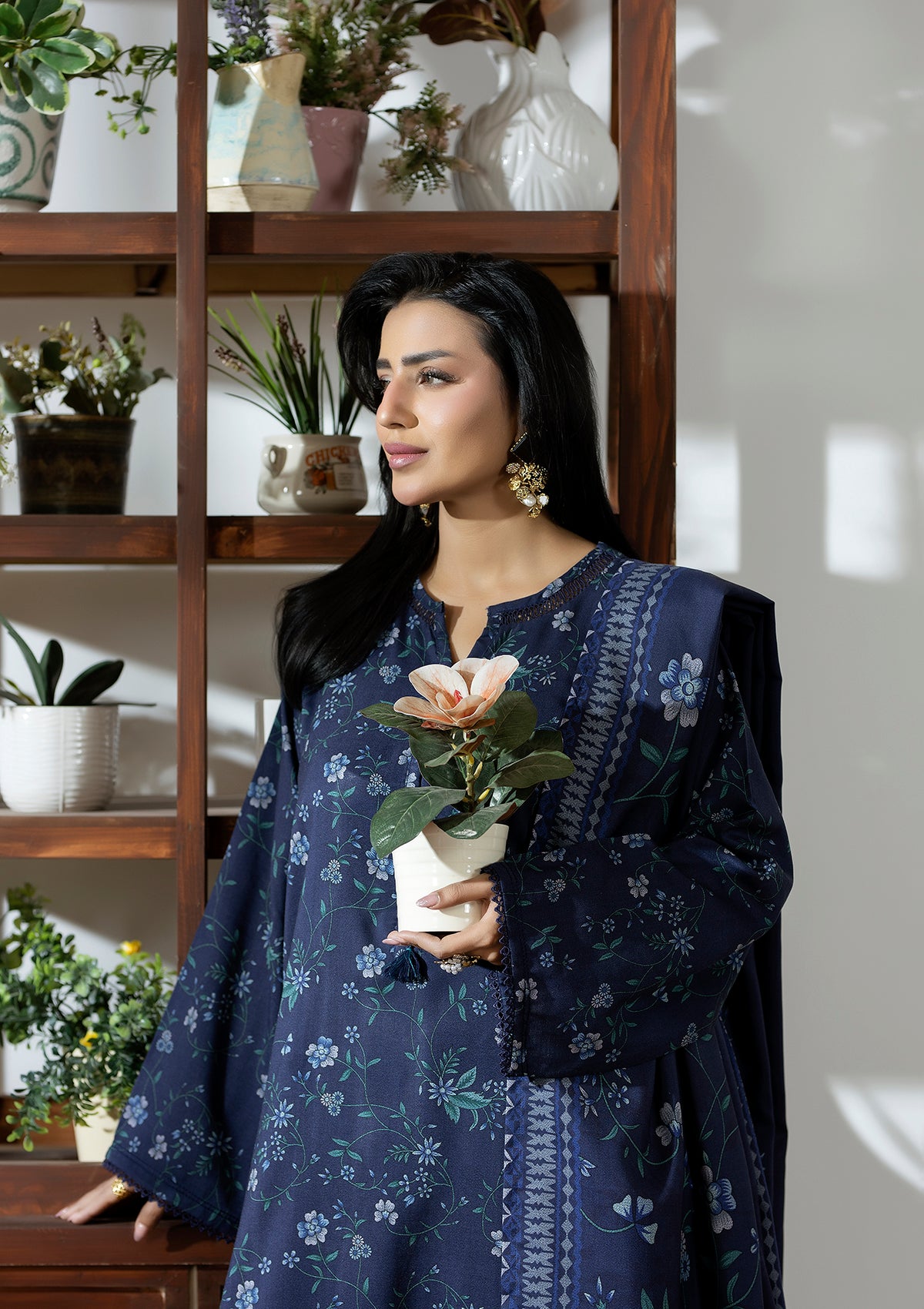 Printed Dhanak BT006605-BLU