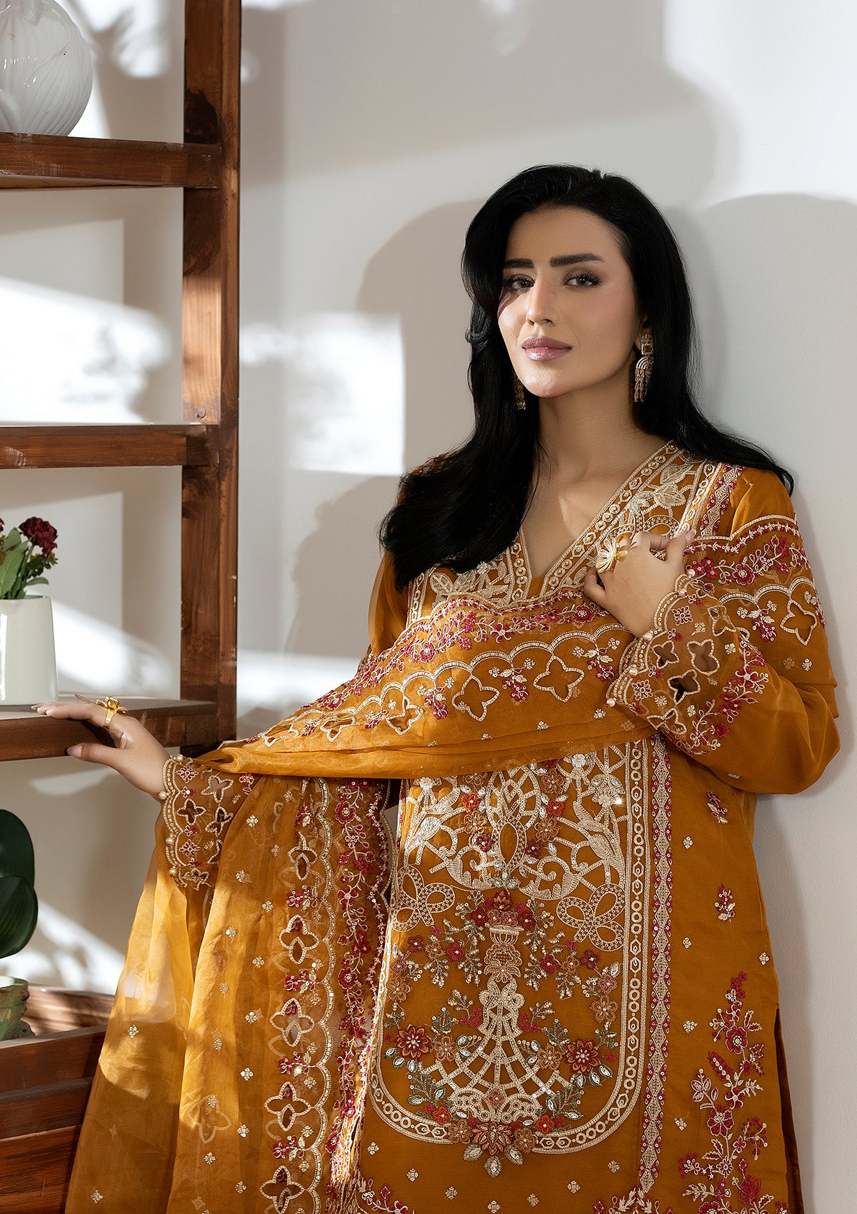 Embroidered Organza BT006508-MRD