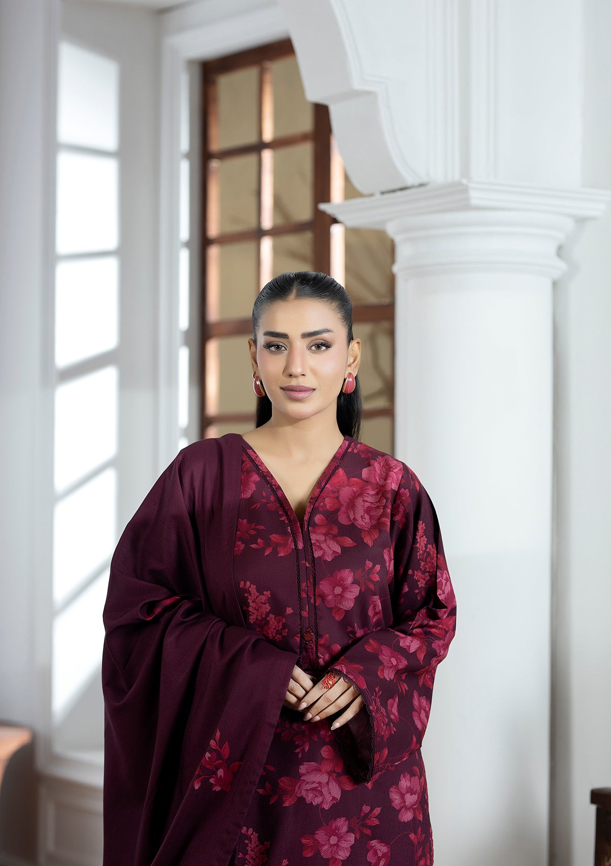 Printed Dhanak BT006605-RED