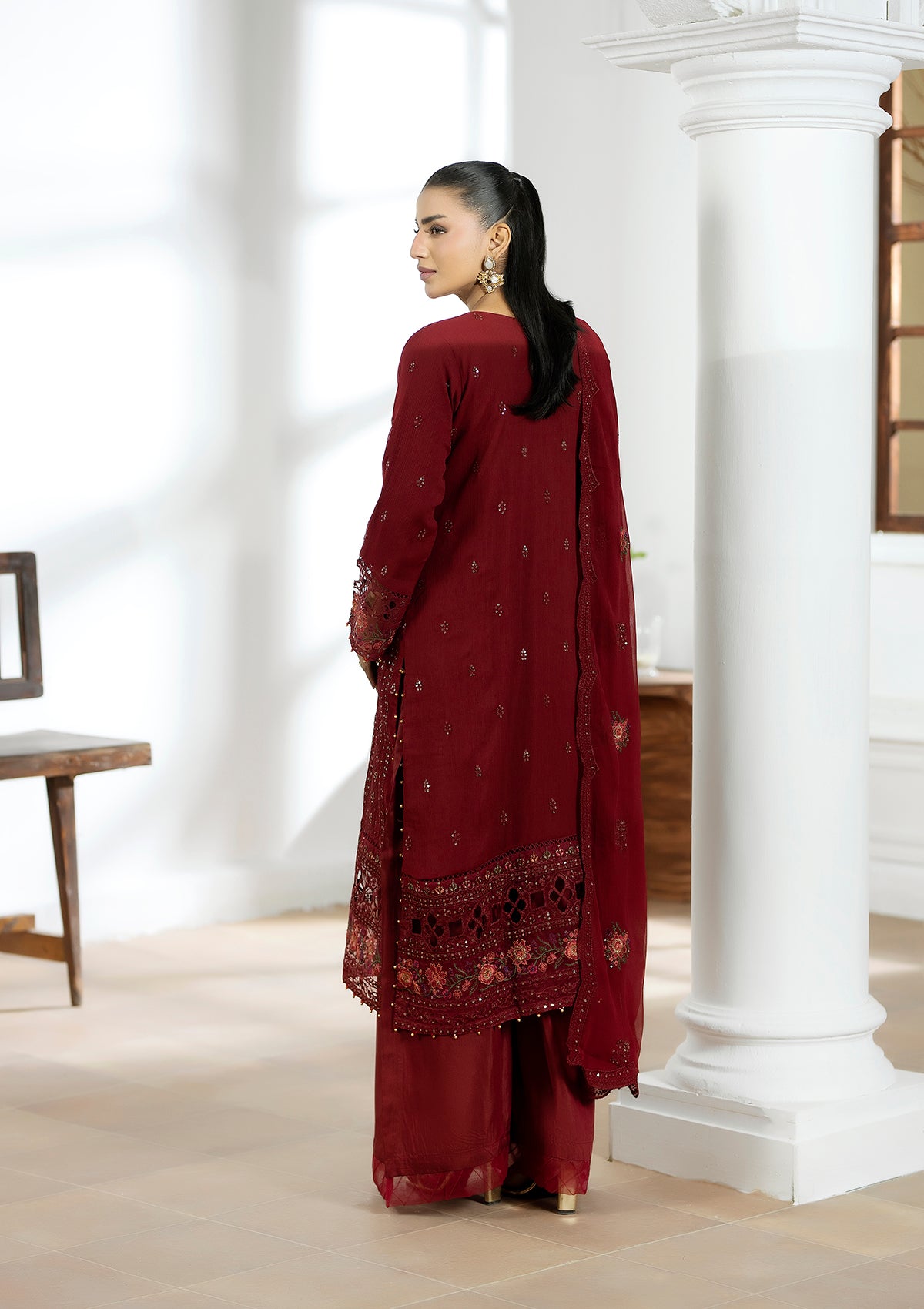 Embroidered Organza BT6602-MRN