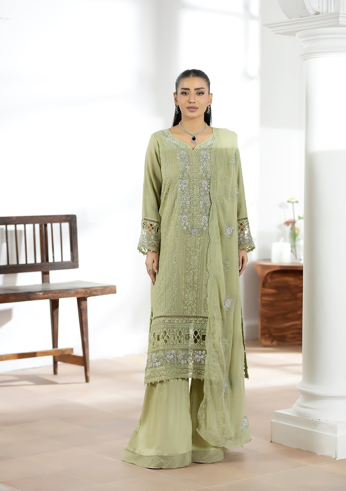 Embroidered Chiffon BT006602-PST