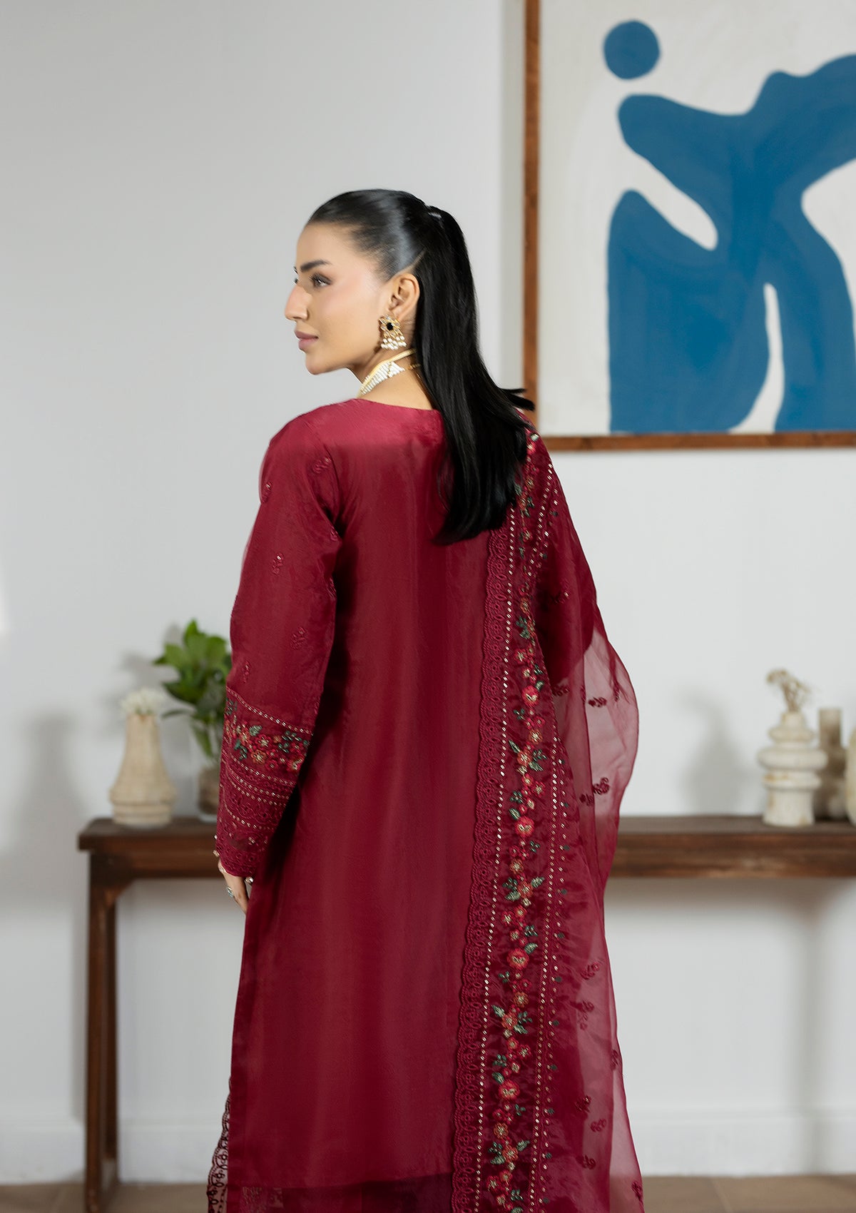 Embroidered Organza BT6615-MRN