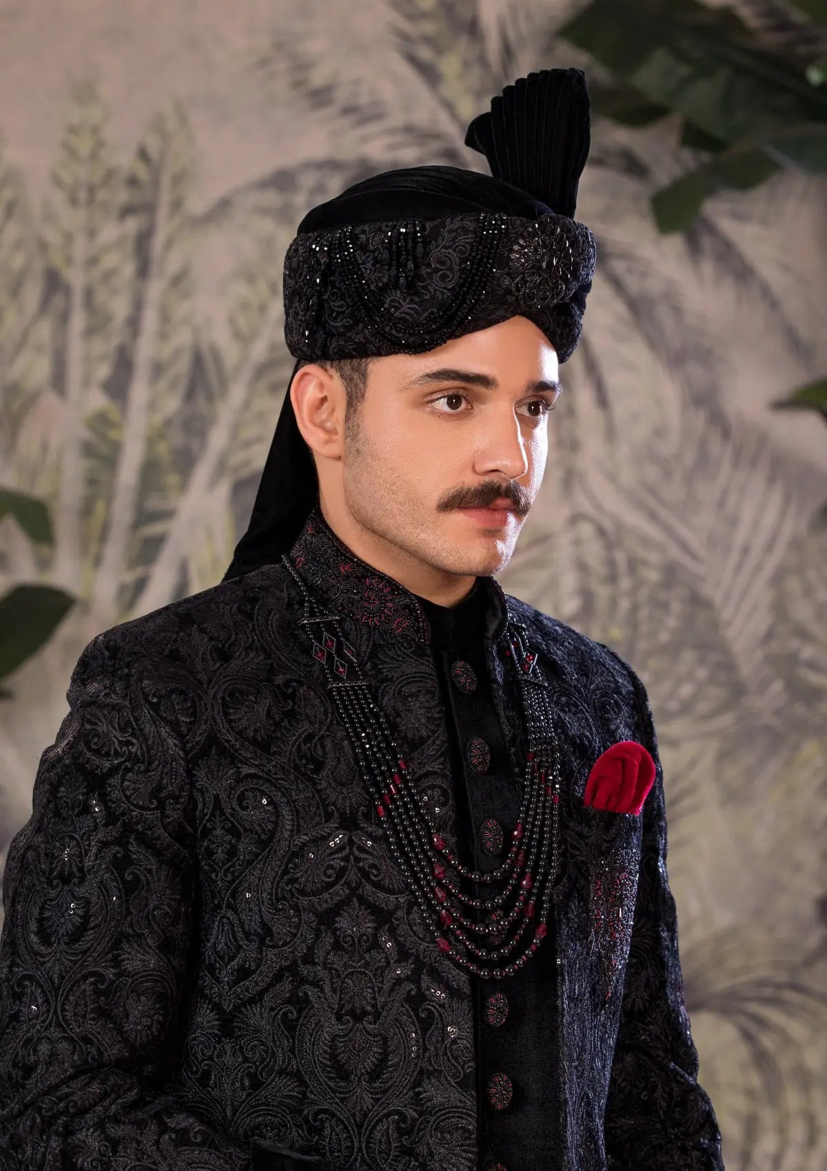 Bin Tayyab Sherwani (TD-1750)  BLACK Bin Tayyab