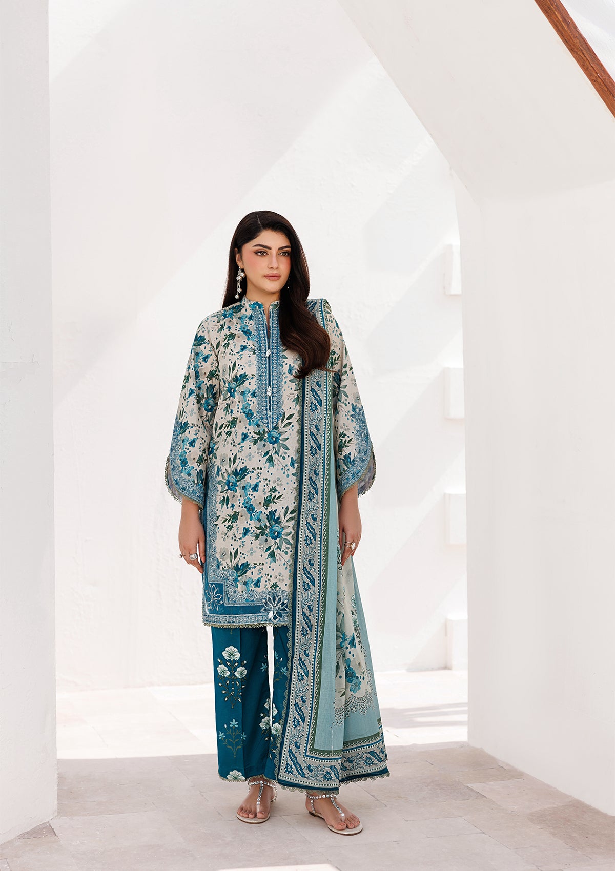 PRINTED EMB LAWN BT006821-SNB