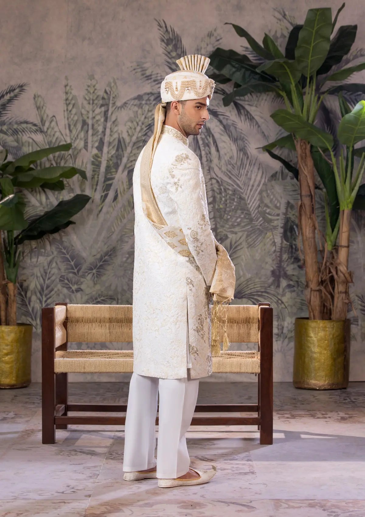 Bin Tayyab Sherwani (TD-1819)  OFF-WHITE Bin Tayyab