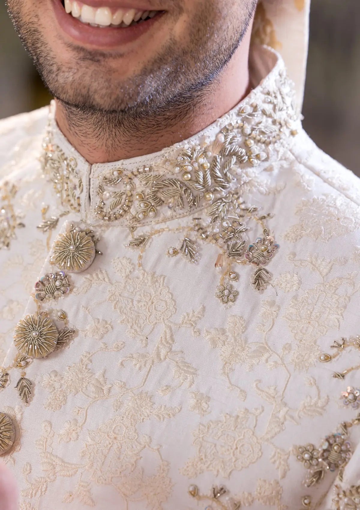 Bin Tayyab Sherwani (TD-1819)  OFF-WHITE Bin Tayyab