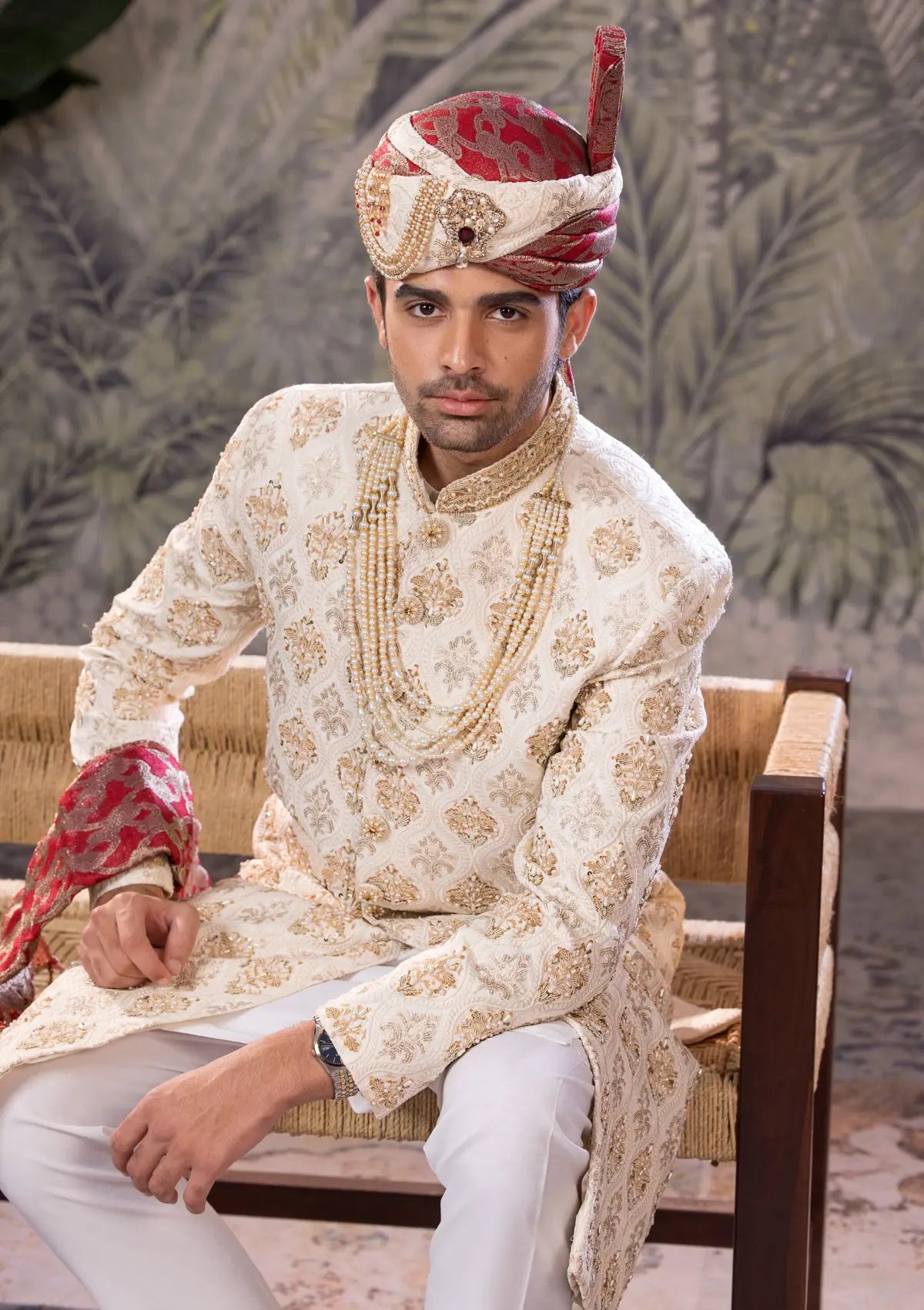 Bin Tayyab Sherwani (TD-1541)  OFF WHITE Bin Tayyab