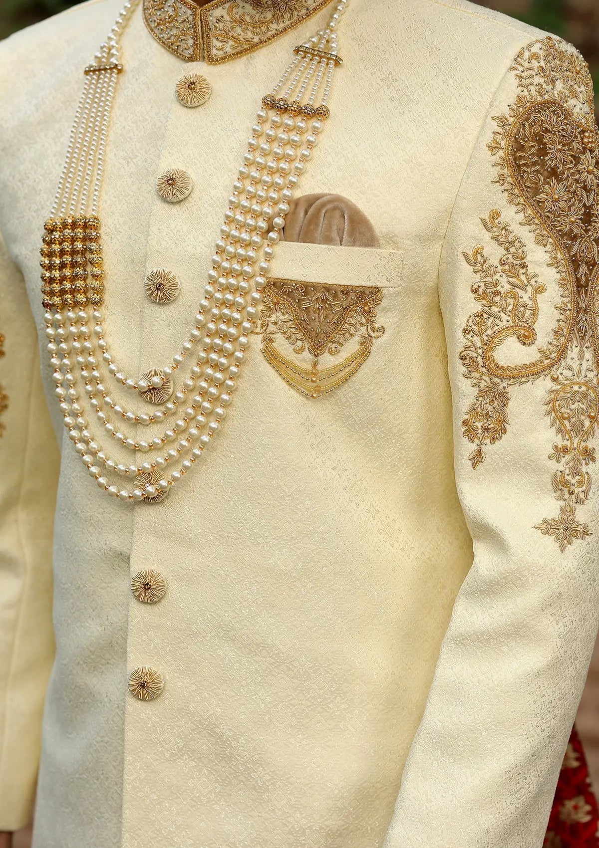 Bin Tayyab Sherwani (TD-1247-1) Cream Bin Tayyab