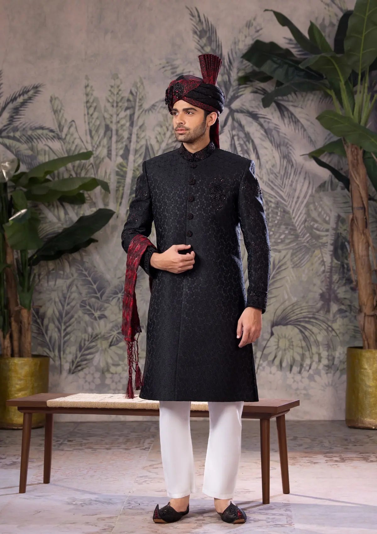 Bin Tayyab Sherwani (TD-1793)  BLACK Bin Tayyab