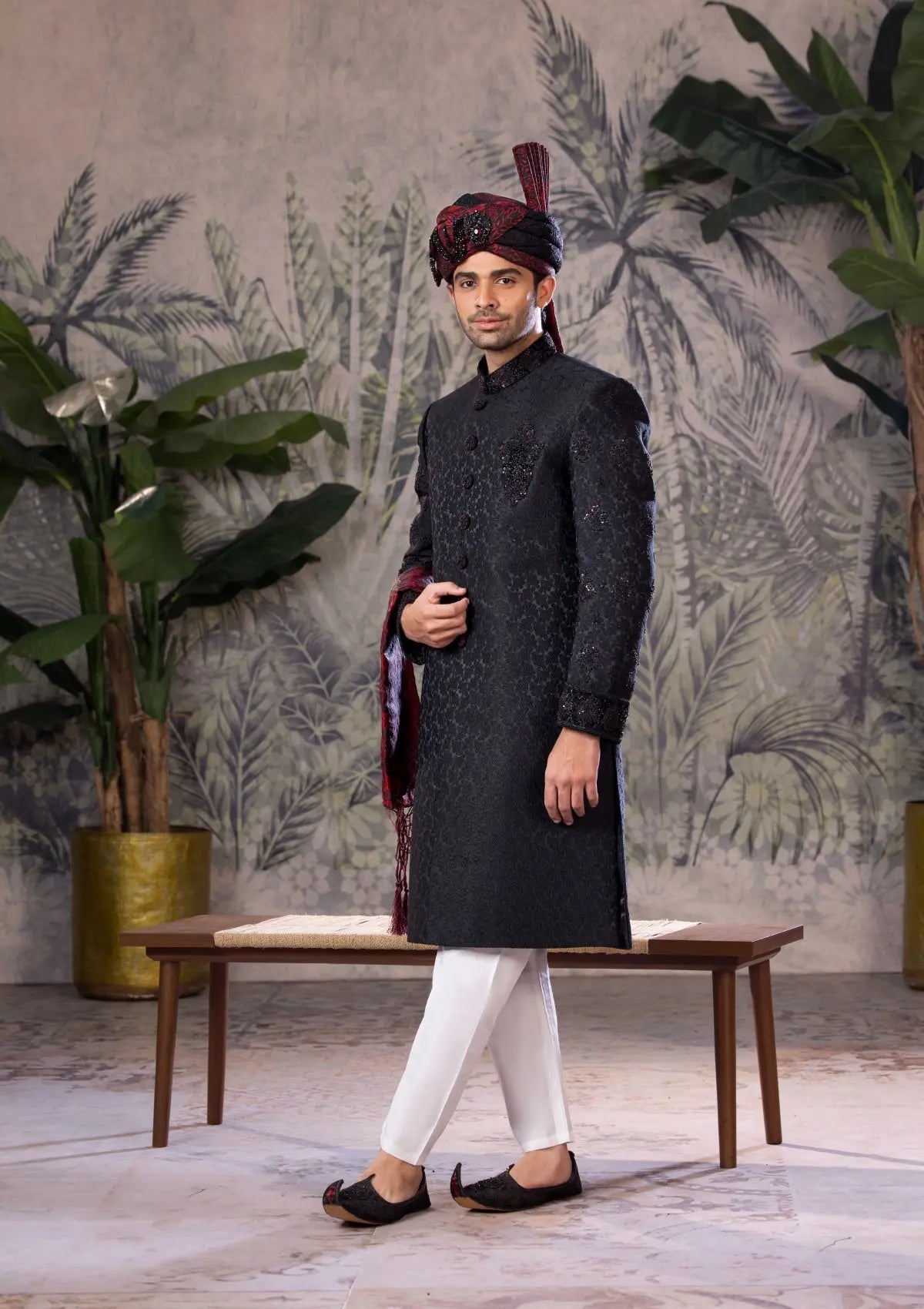 Bin Tayyab Sherwani (TD-1793)  BLACK Bin Tayyab
