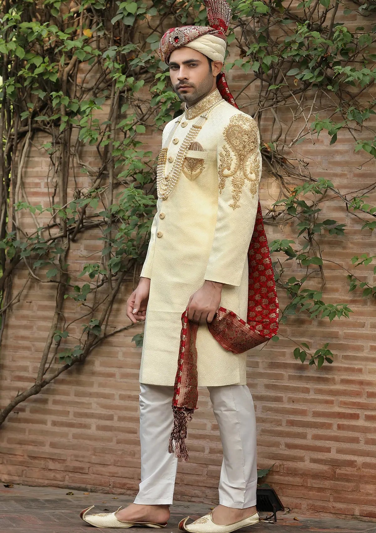 Bin Tayyab Sherwani (TD-1247-1) Cream Bin Tayyab